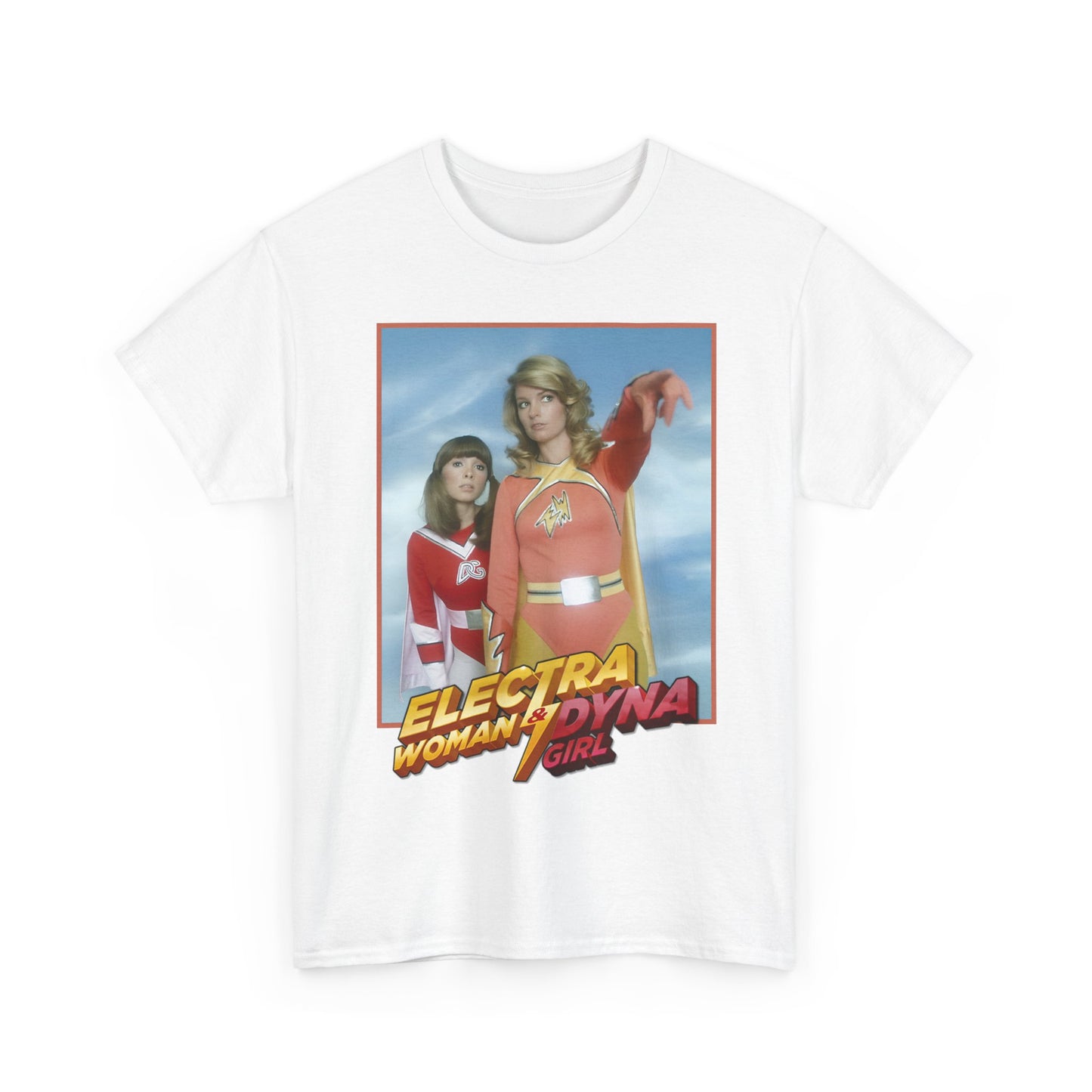 Electra Woman & Dyna Girl T-Shirt - Popular Krofft Supershow Characters from the 1970s - Deidre Hall & Judy Strangis