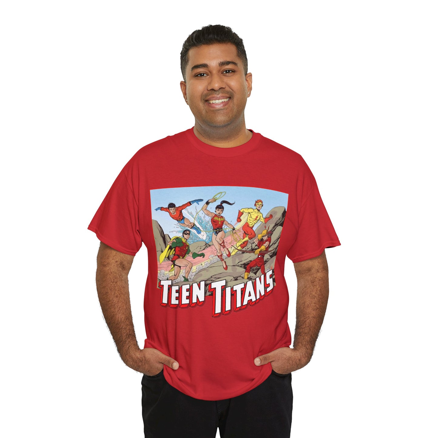 Teen Titans T-Shirt - Tom Grummett Art - Robin, Wonder Girl, Kid Flash, Speedy, Aqualad - DC Comics