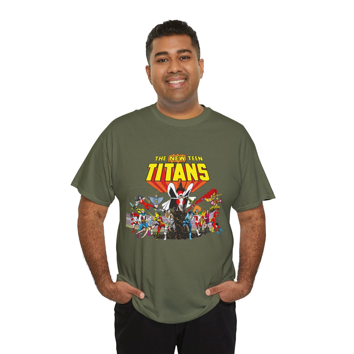 New Teen Titans T-Shirt - George Perez Art - Nightwing, Starfire, Cyborg, Speedy, Bumblebee, Hawk, Dove, Speedy, Wonder Girl, Terra, Lilith - DC Comics