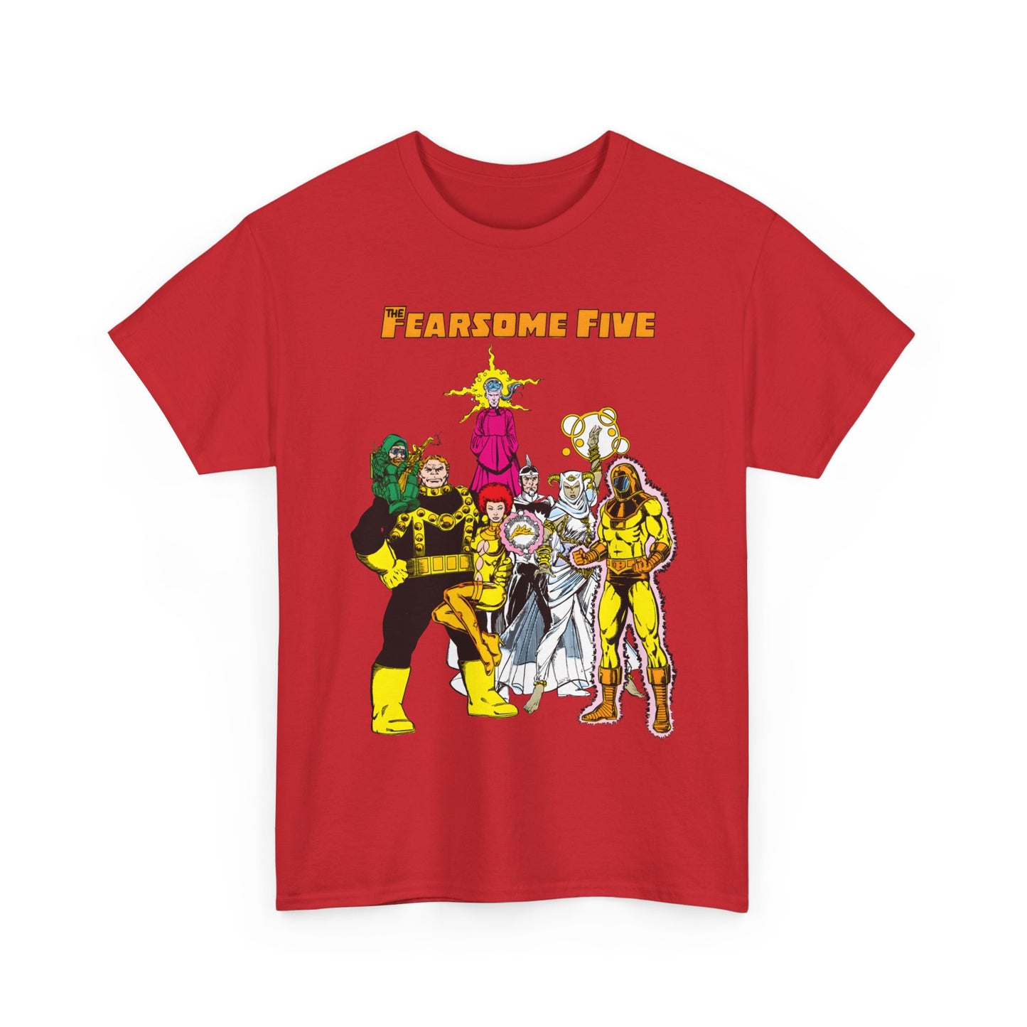 Fearsome Five T-Shirt - George Perez Art - Dr Light, Shimmer, Mammoth, Gizmo, Psimon, Jinx, Neutron - Who's Who Art - DC Comics