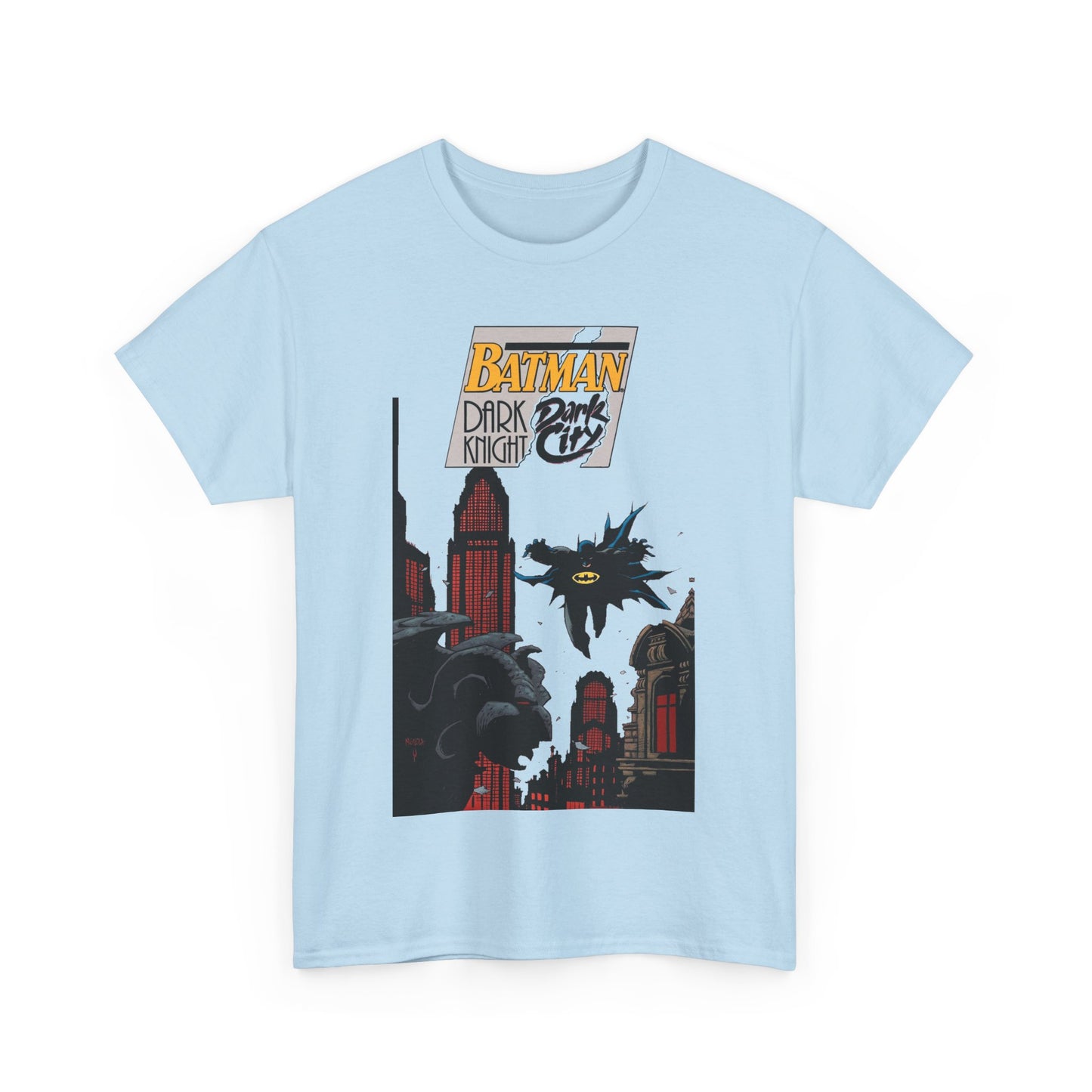 Batman: Dark Knight, Dark City T-Shirt - Mike Mignola Art - Gotham City, Bruce Wayne - 1990s Cover Art - DC Comics