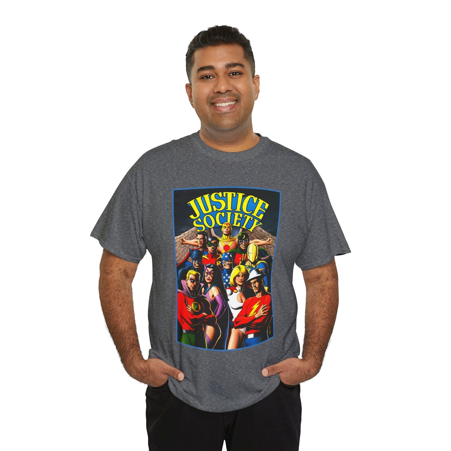 Justice Society T-Shirt - Brian Bolland Art - Dr. Fate, Huntress, Power Girl, Green Lantern, Hawkman, Wildcat - DC Comics - JSA