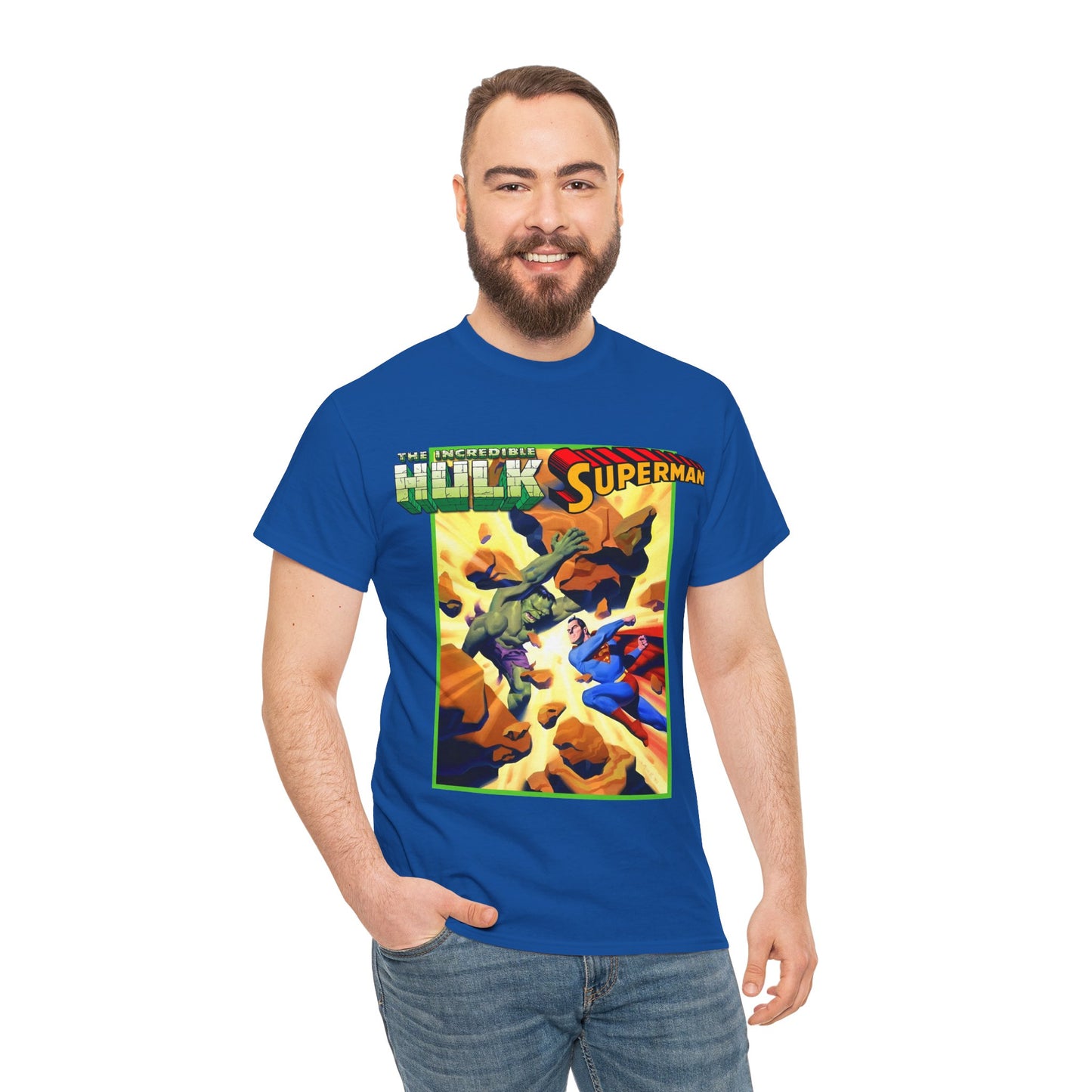 Incredible Hulk Vs Superman T-Shirt - Amazing Steve Rude Art - DC Comics & Marvel 90s Crossover - Bruce Banner, Clark Kent