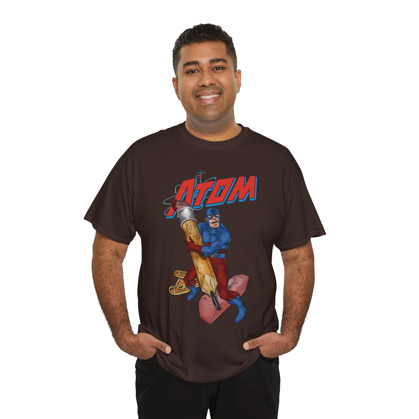 Atom T-Shirt - John Byrne Art - Ray Palmer, Justice League Member - Professor at Ivy University - DC Comics