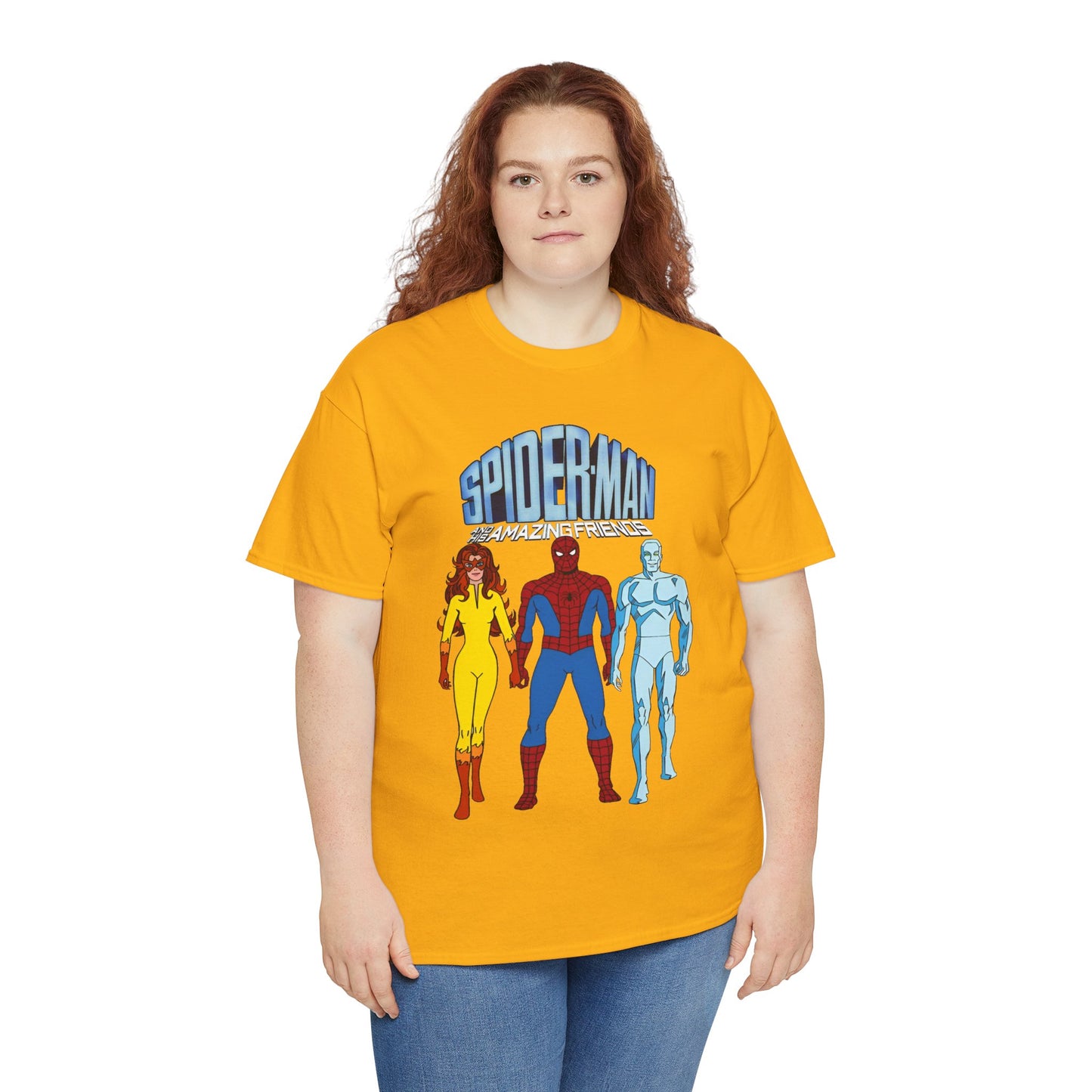 Spider-Man & His Amazing Friends T-Shirt - Spidey, Firestar, Iceman - Popular 1980s Marvel TV Cartoon - Marvel Comics