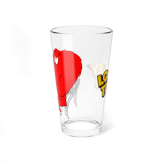 Bugs Bunny & Gossamer Pint Glass, 16oz - Popular Looney Tunes Character - Getting a Manicure - Red Monster - WB