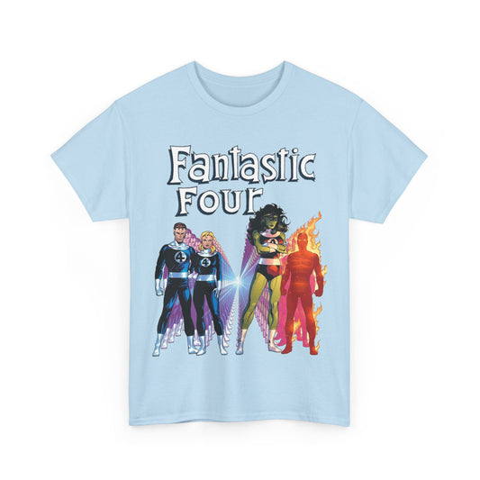 Fantastic Four T-Shirt - John Byrne Art - She-Hulk, Reed Richards, Human Torch, Invisible Woman - Marvel Comics