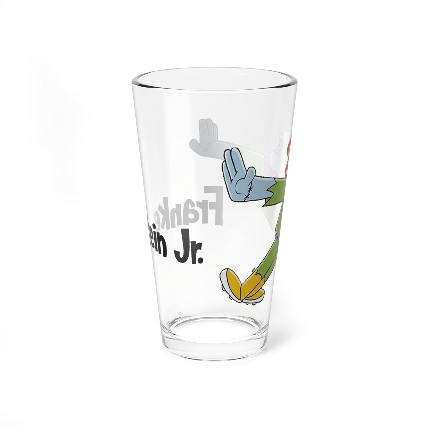 Frankenstein Jr Pint Glass, 16oz - Hanna-Barbera Cartoon - Buzz Conroy, Civic City - 1960s Saturday Morning Cartoon