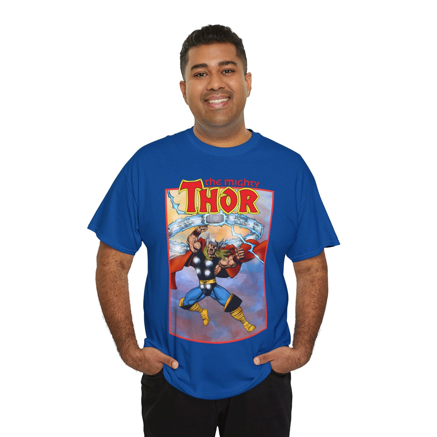 The Mighty Thor T-Shirt - George Perez Art - Mjolnir - Avengers Member - God of Thunder - Asgard Warrior - Marvel Comics
