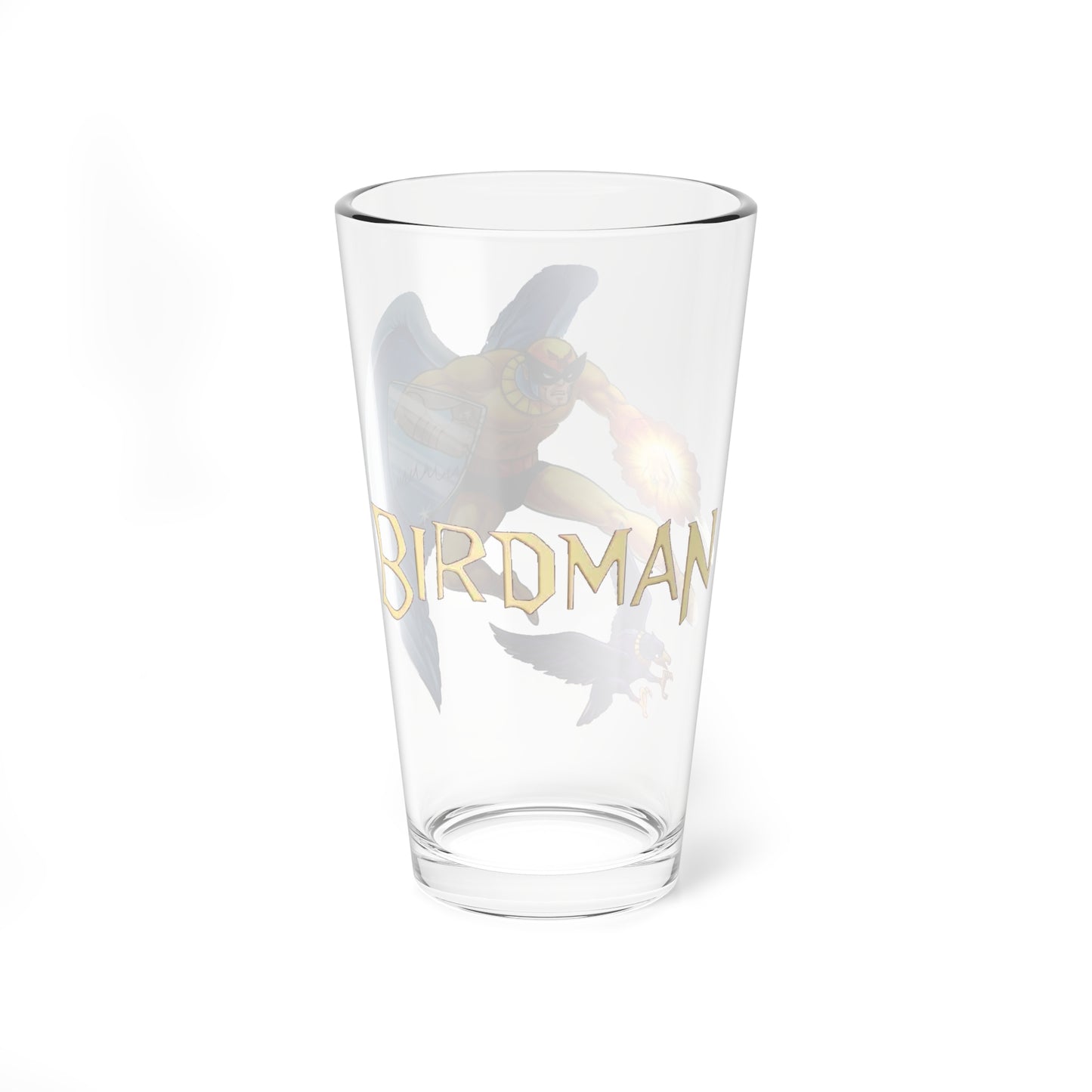 Birdman Pint Glass, 16oz - Hanna-Barbera Saturday Morning Cartoon - Avenger - Classic Animation