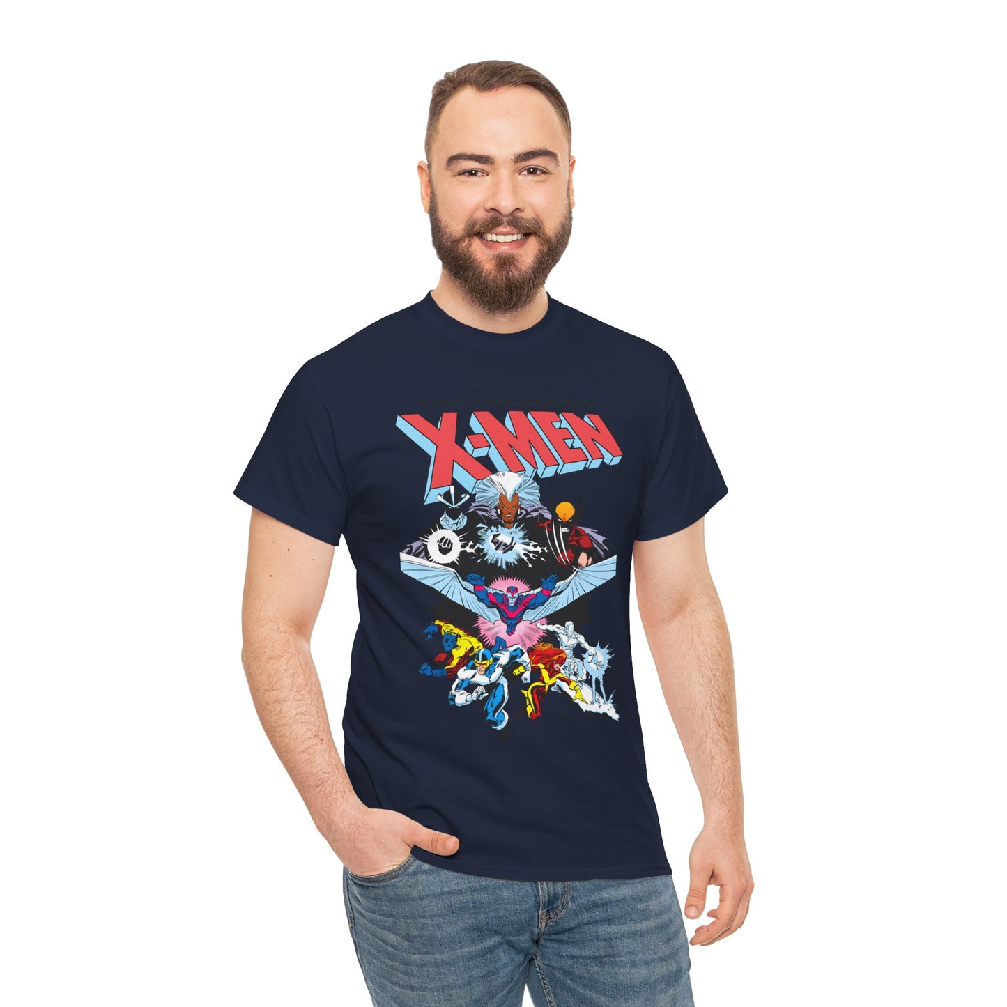 X-Men/X-Factor T-Shirt - Cyclops, Storm, Jean Grey, Iceman, Beast, Wolverine - Marvel Comics - From the Inferno Storyline - Mutant Battle