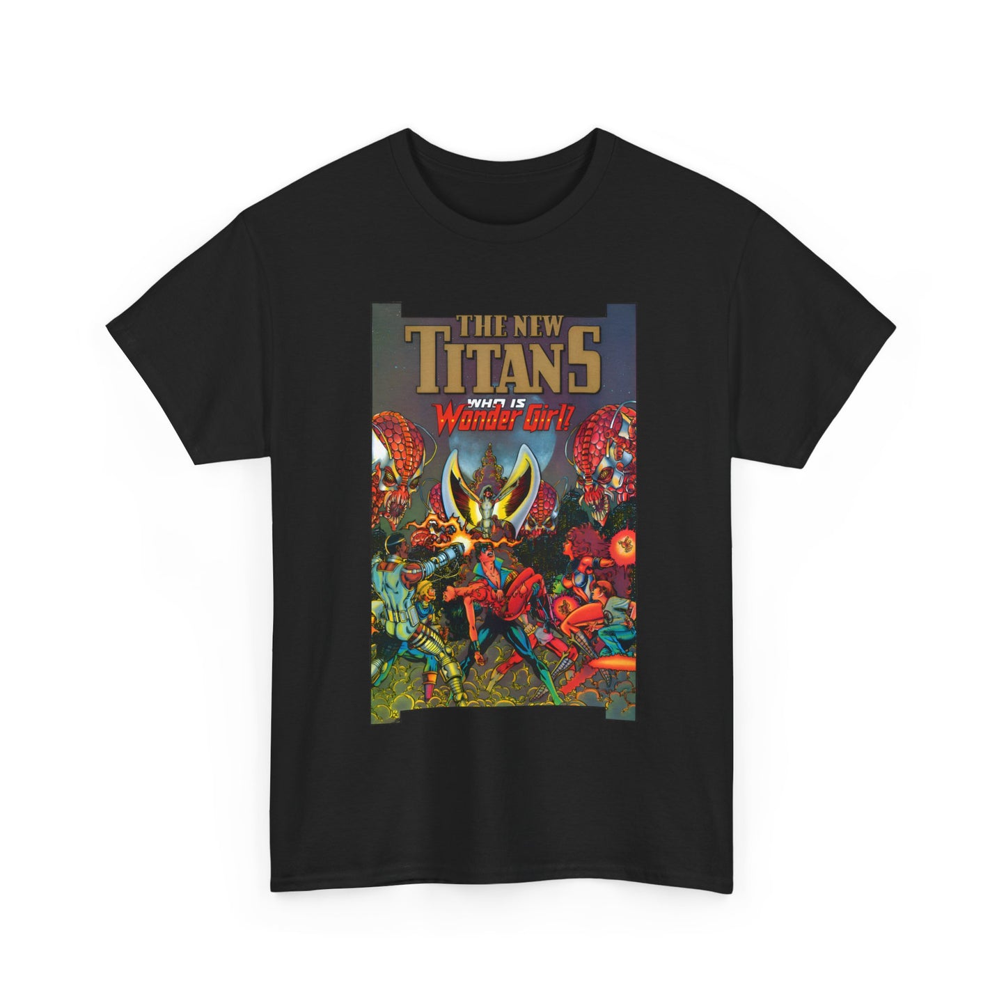 New Titans T-Shirt - George Perez Art - Who is Donna Troy? - Nightwing, Troia, Starfire, Cyborg, Jericho, Raven - DC Comics