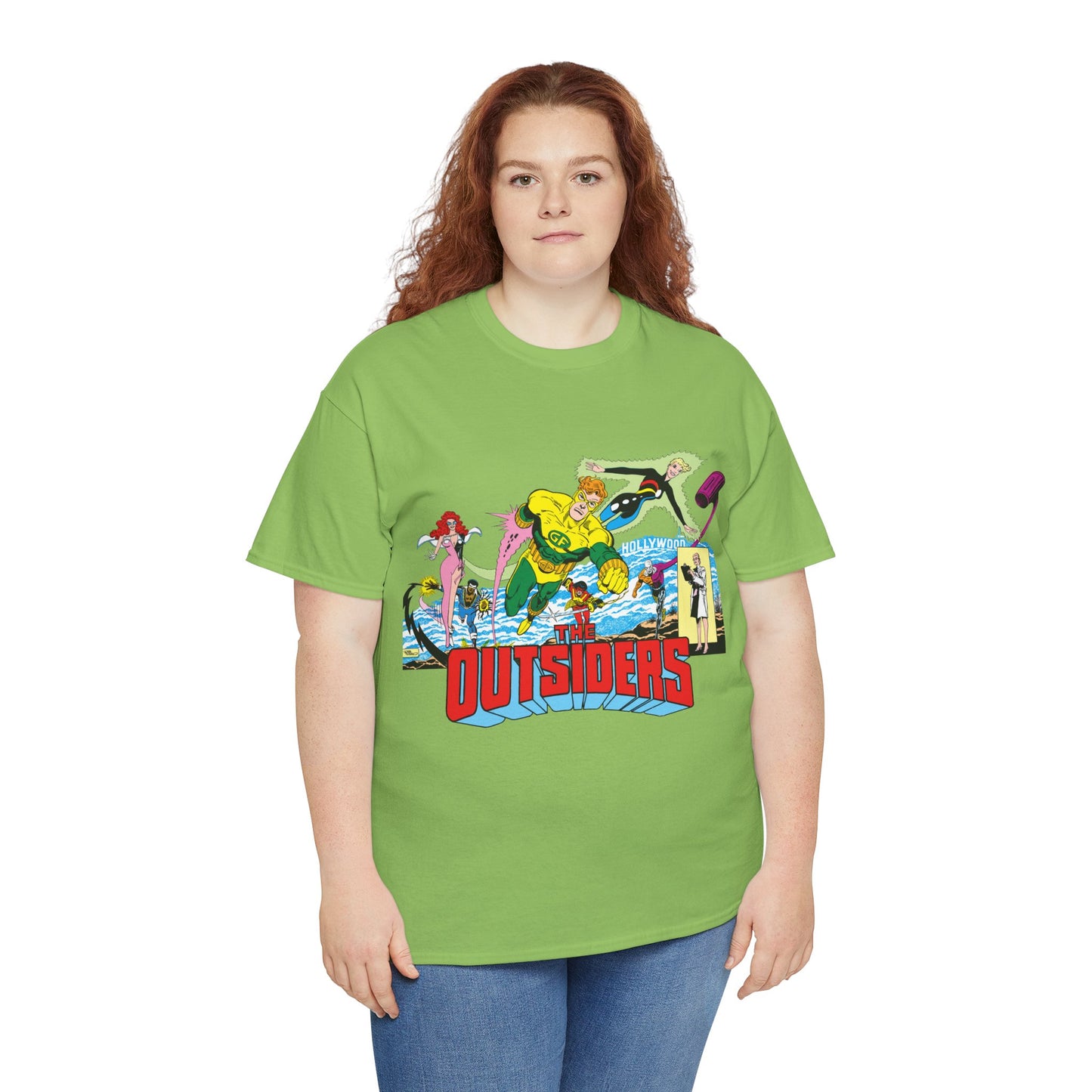 Outsiders T-Shirt - Amazing Jim Aparo Art - Black Lightning, Geo-Force, Katana, Metamorpho, Looker, Halo - DC Comics
