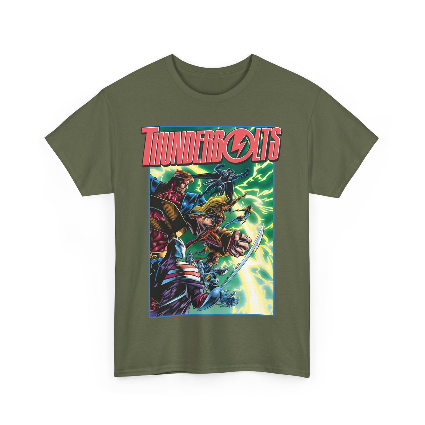 Thunderbolts T-Shirt - Amazing Mark Bagley Art - Citizen V, MACH-1, Atlas, Songbird, Fixer, Techno - Marvel Comics Characters - Avengers Connection