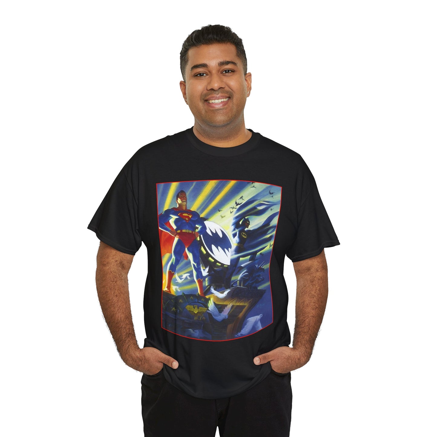 Superman & Batman T-Shirt - Steve Rude Art - The Dark Knight Detective & The Man of Steel - World's Finest - DC Comics