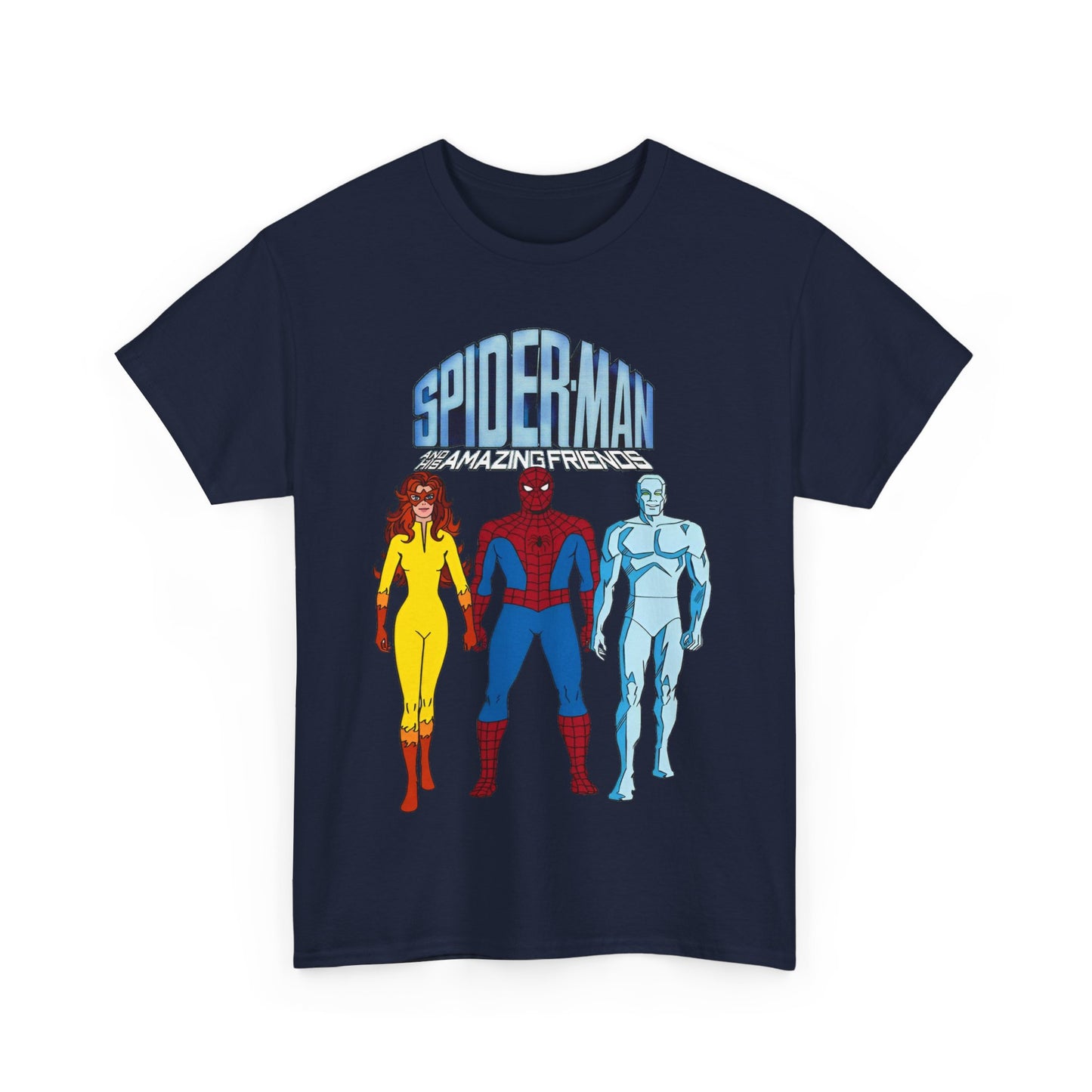 Spider-Man & His Amazing Friends T-Shirt - Spidey, Firestar, Iceman - Popular 1980s Marvel TV Cartoon - Marvel Comics