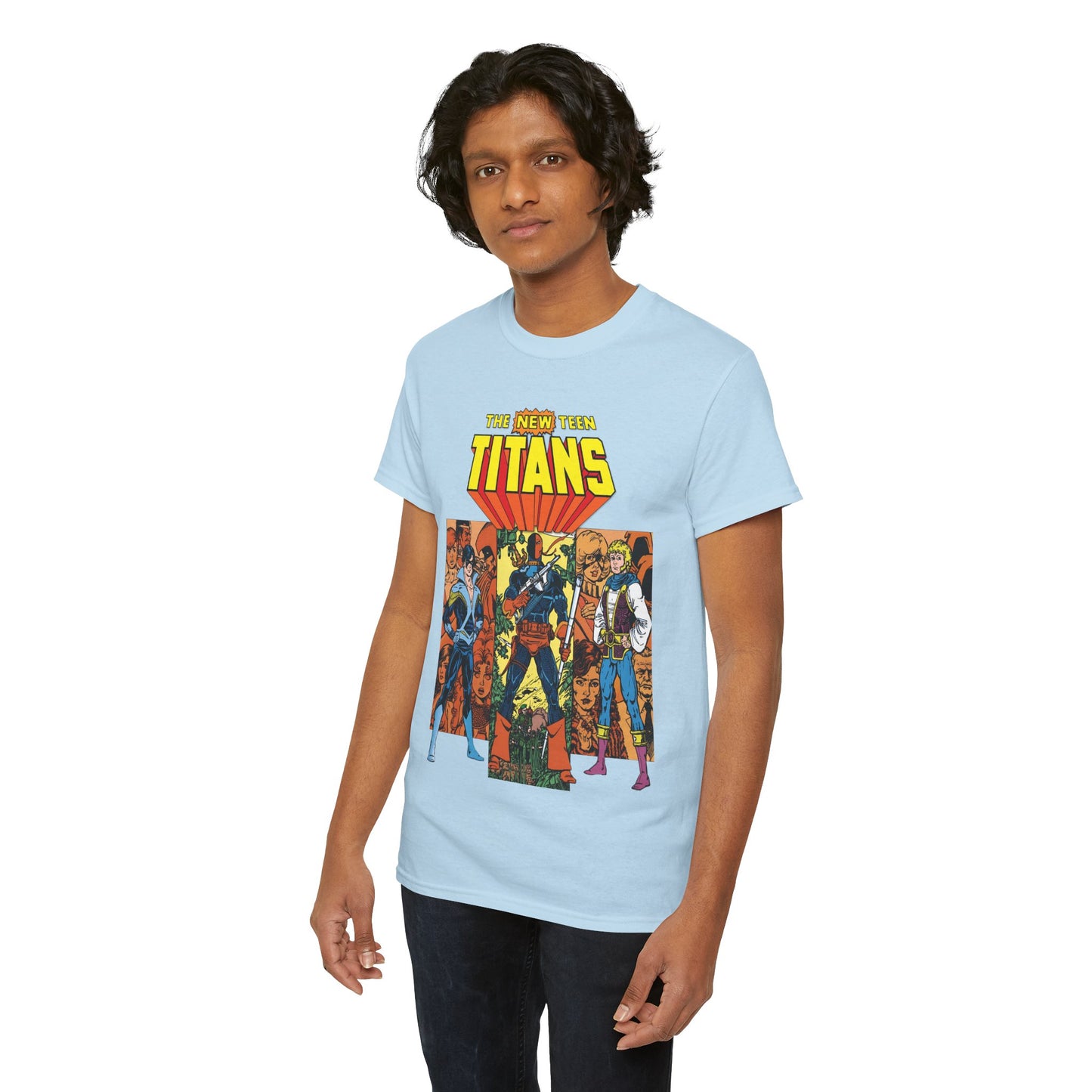 New Teen Titans T-Shirt - George Perez Art - Judas Contract - Nightwing, Jericho, Deathstroke, Changeling. Starfire - DC Comics