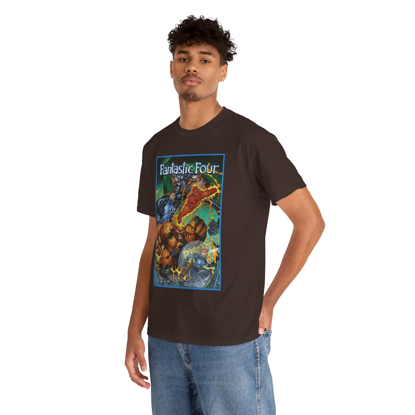 Fantastic Four T-Shirt - Jim Lee Art - The Thing, Human Torch, Reed Richards, Invisible Woman - Marvel Comics - Heroes Reborn