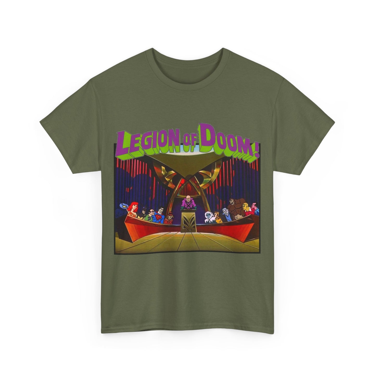 Legion of Doom T-Shirt - Super Friends Cartoon - Lex Luthor, Grodd, Brainiac, Giganta, Riddler, Bizarro, Scarecrow, Hanna-Barbera Animation