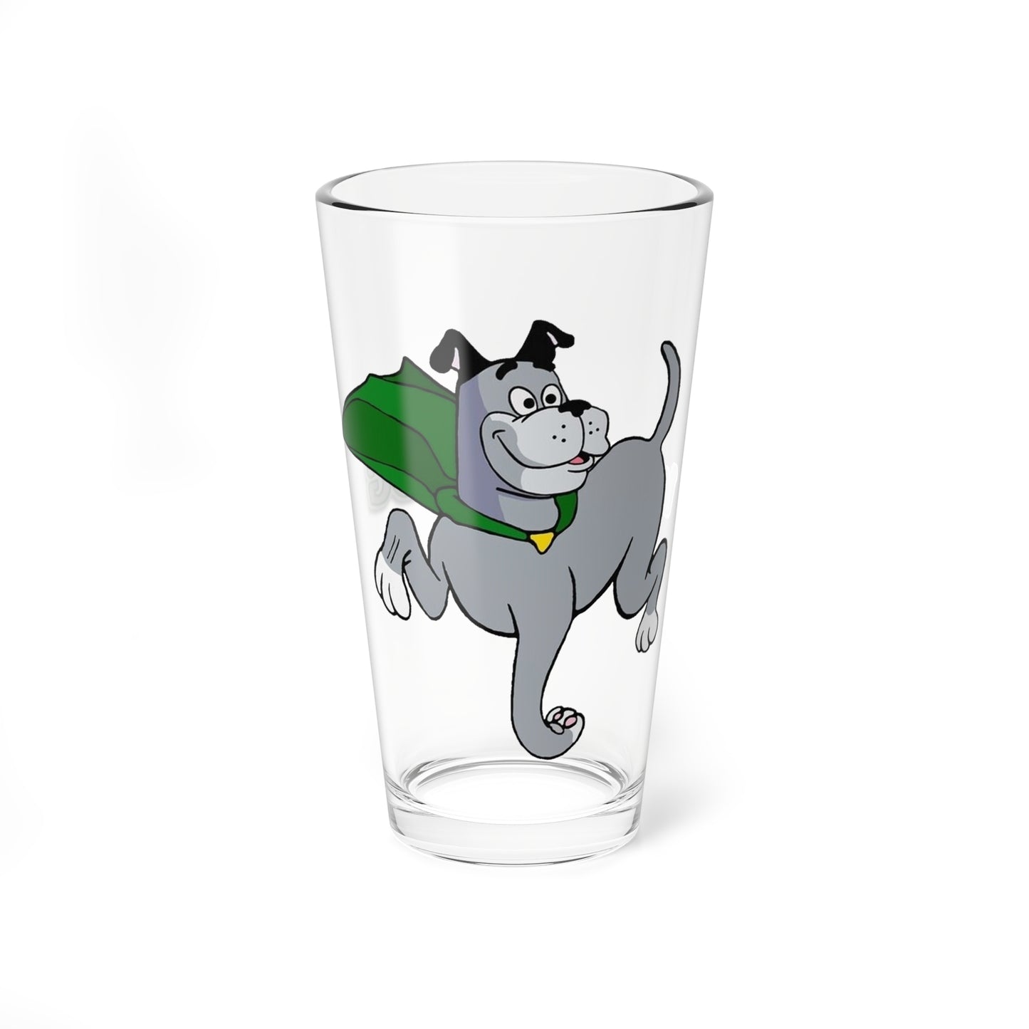 Wonder Dog Glass, 16oz - Super Friends Mascot - Companion to Marvin & Wendy - Hanna-Barbera Cartoon 1970s TV - Hall of Justice - DC Comics Character