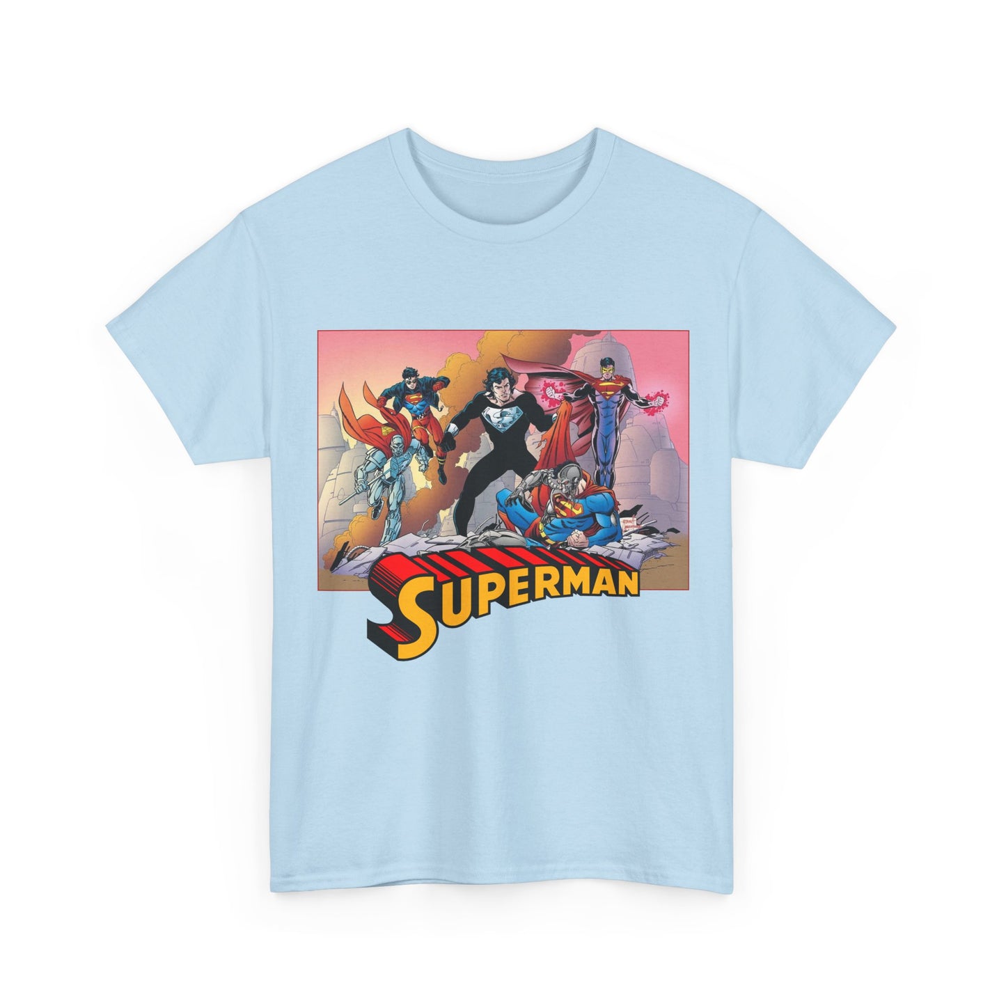 Superman T-Shirt - Tom Grummett Art - Death & Return - Steel, Cyborg, Eradicator - DC Comics