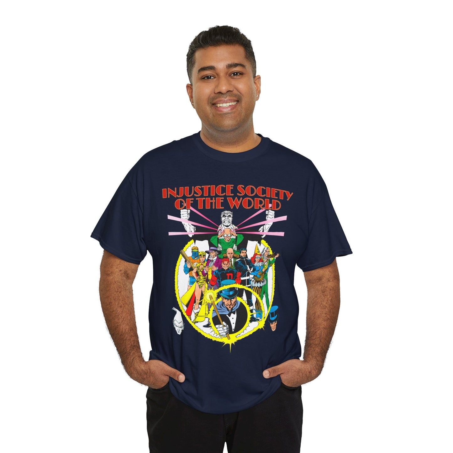 Injustice Society of America T-Shirt - George Perez Art - Justice Society/JSA Foes - Solomon Grundy, Huntress, Per Degaton, The Shade, Vandal Savage - DC Comics - Golden Age