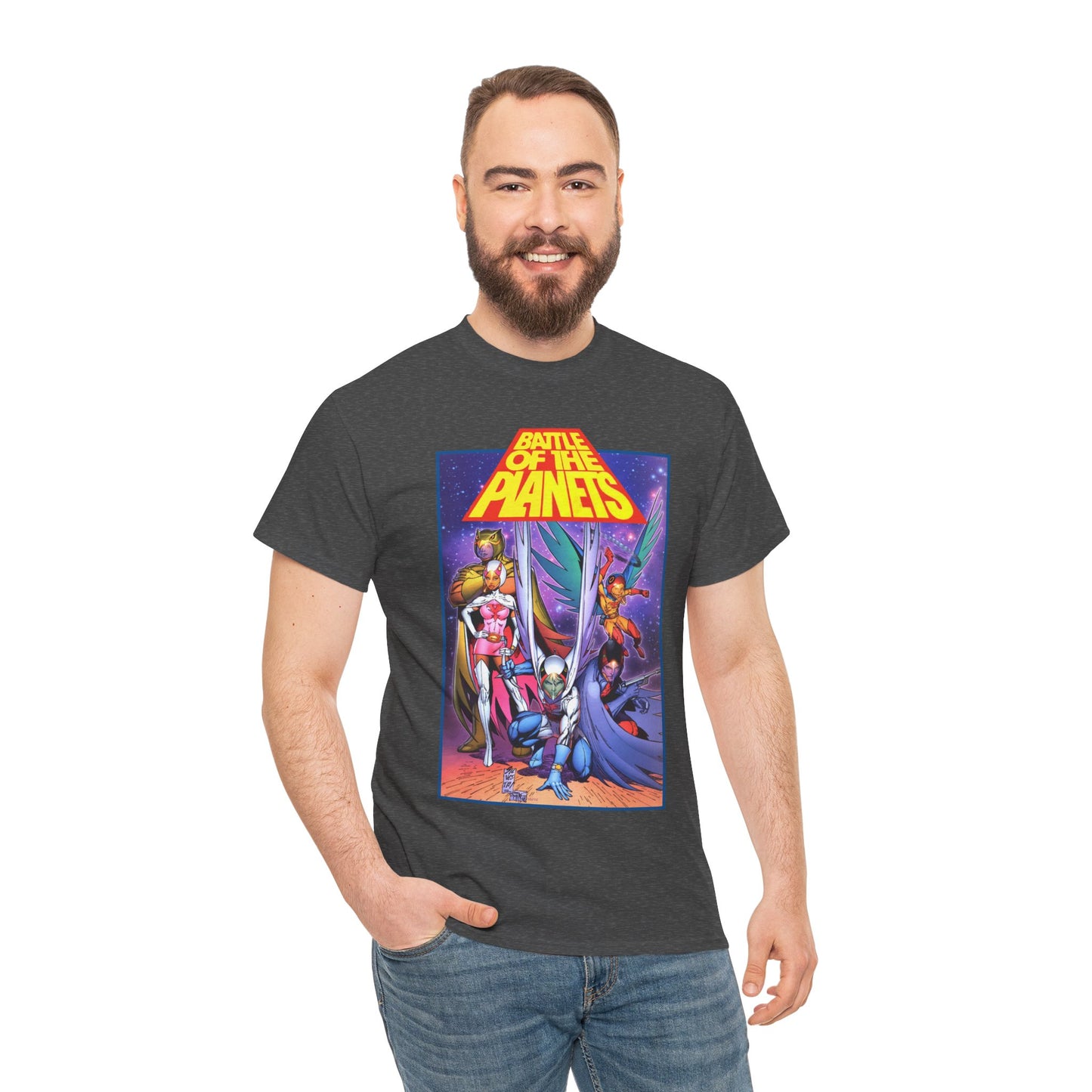 Battle of the Planets T-Shirt - Marc Silvestri Art - G-Force - Popular Gatchaman Cartoon - Mark, Jason, Princess, Keyop, and Tiny