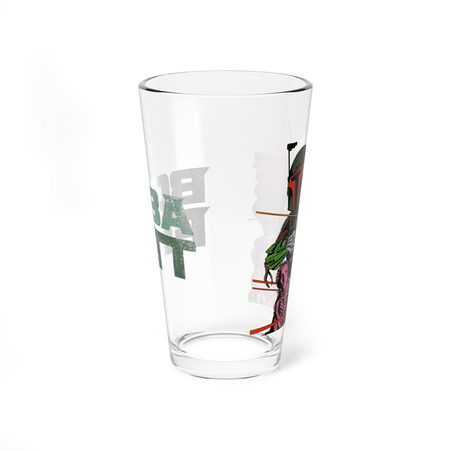 Boba Fett Pint Glass, 16oz - Star Wars, The Empire Strikes Back - SW, TESB - Bounty Hunter, Cloud City, Jango Fett - Marvel Comics Art - 1970s/1980s Comics