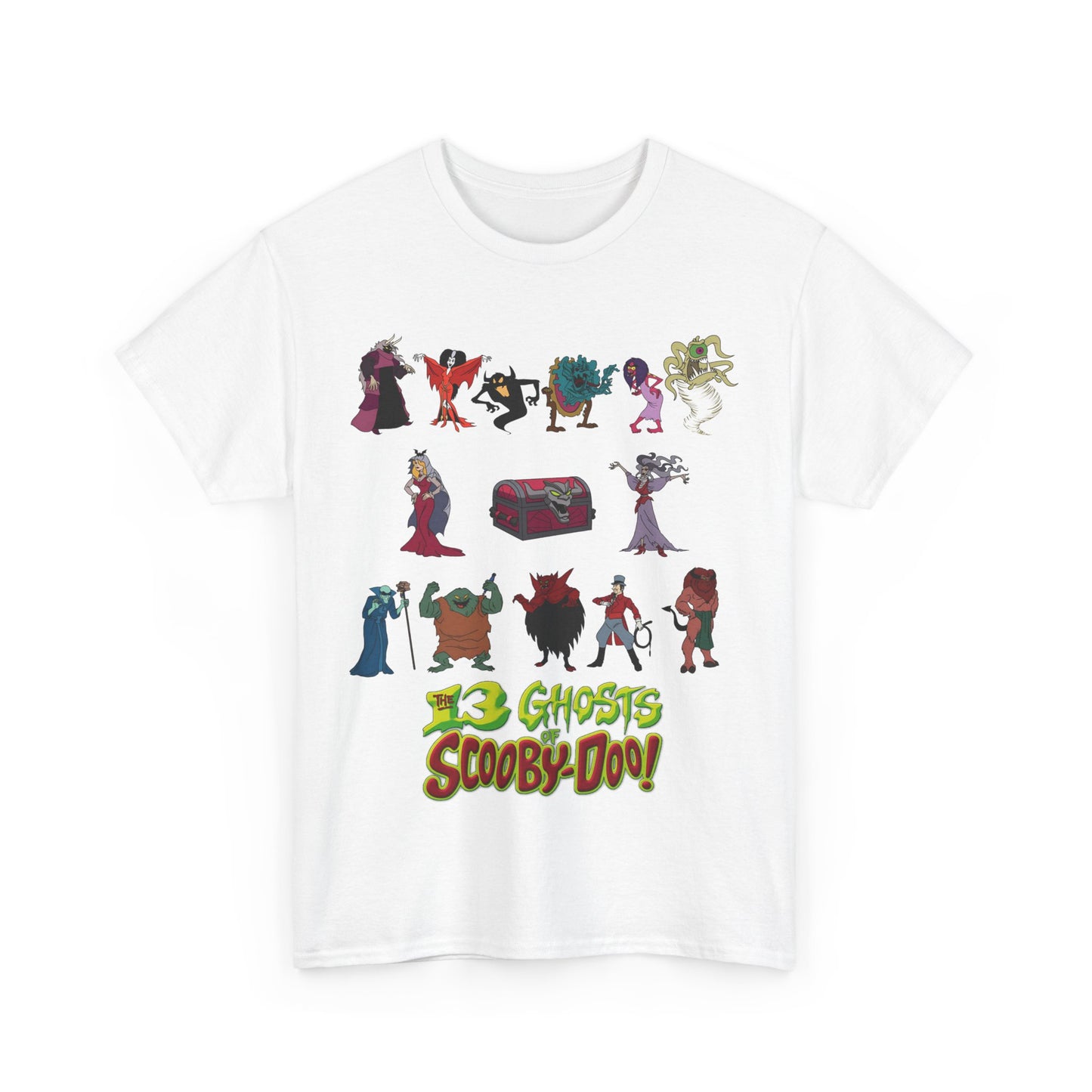 13 Ghosts of Scooby-Doo T-Shirt - Hanna-Barbera Saturday Morning Cartoon - Chest of Demons - Maldor, Queen Morbidia, Reflector Specter