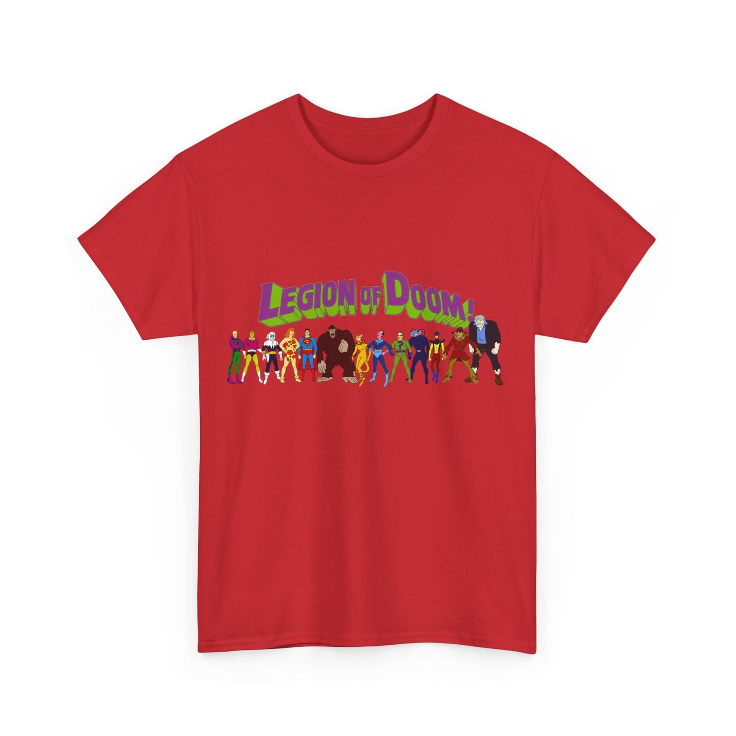 Legion of Doom T-Shirt - Super Friends Villains - Lex Luthor, Giganta, Scarecrow, Grodd, Brainiac, Riddler, Sinestro, Cheetah - Hanna-Barbera Cartoon - Challenge of the Super Friends