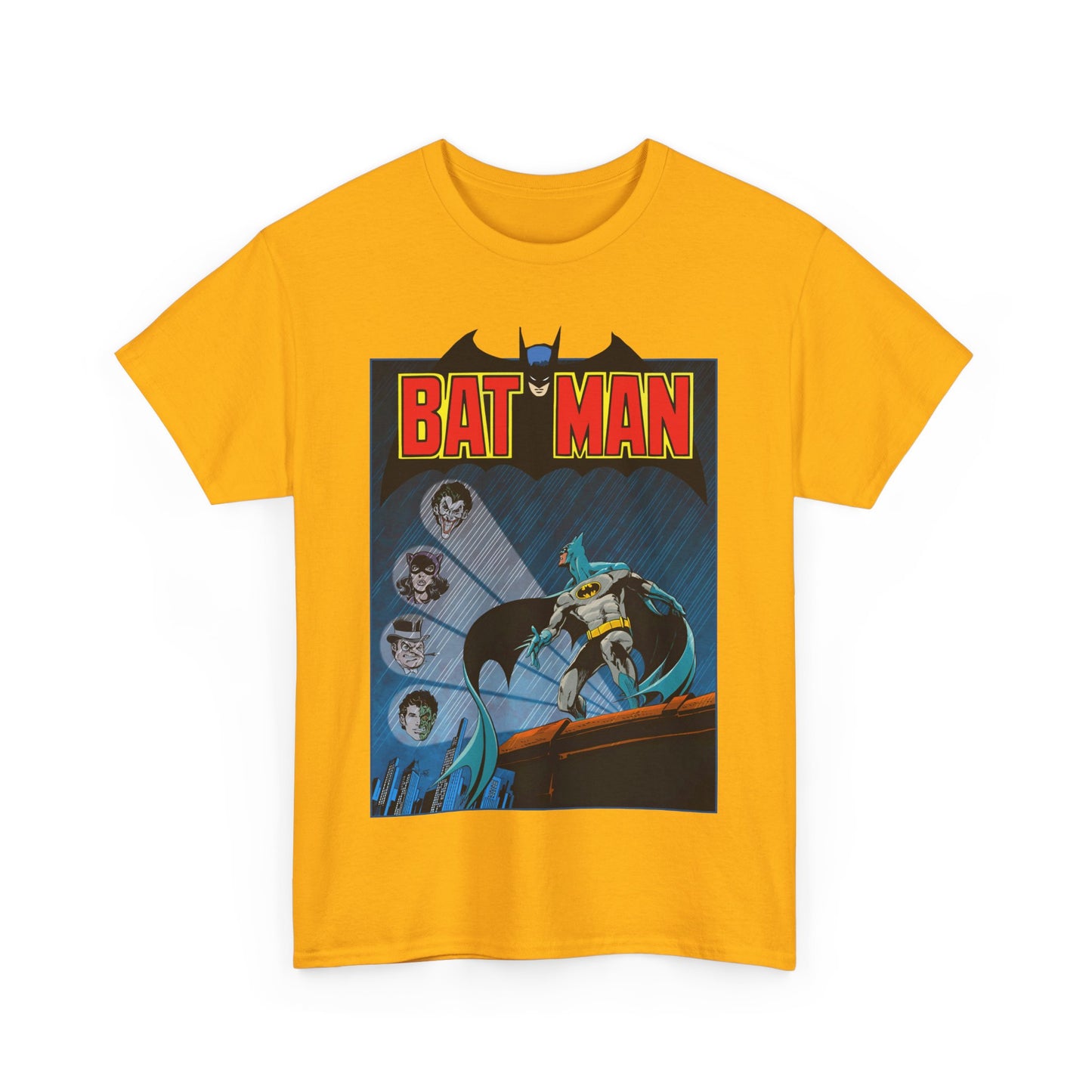 Batman T-Shirt - DC Comics - Catwoman, Joker, Two-Face, Penguin - Bronze Age Art - Gotham City