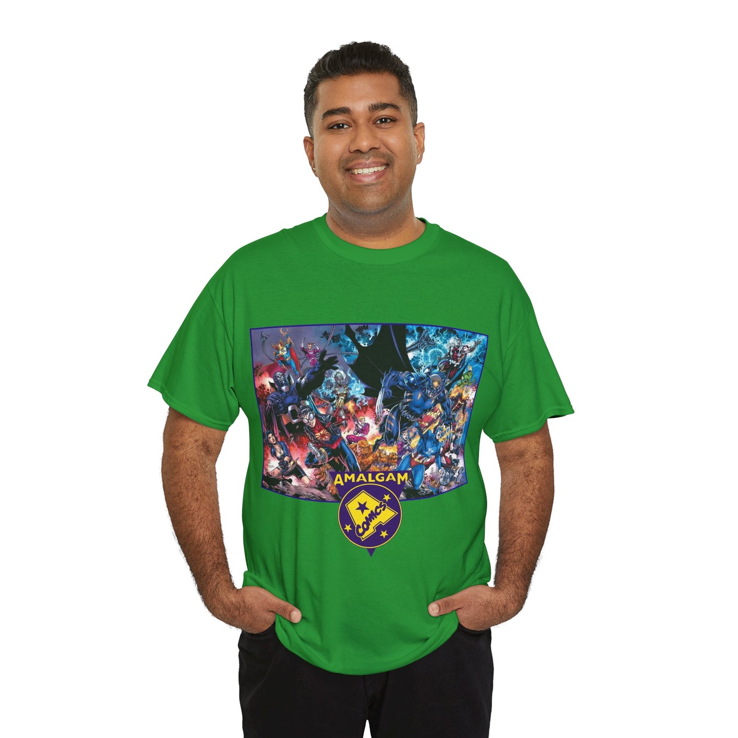 Amalgam T-Shirt - DC Vs Marvel Comics - 1990s - Jim Lee Art - Dark Claw, Amazon, Super Soldier, Spiderboy, Speed Demon