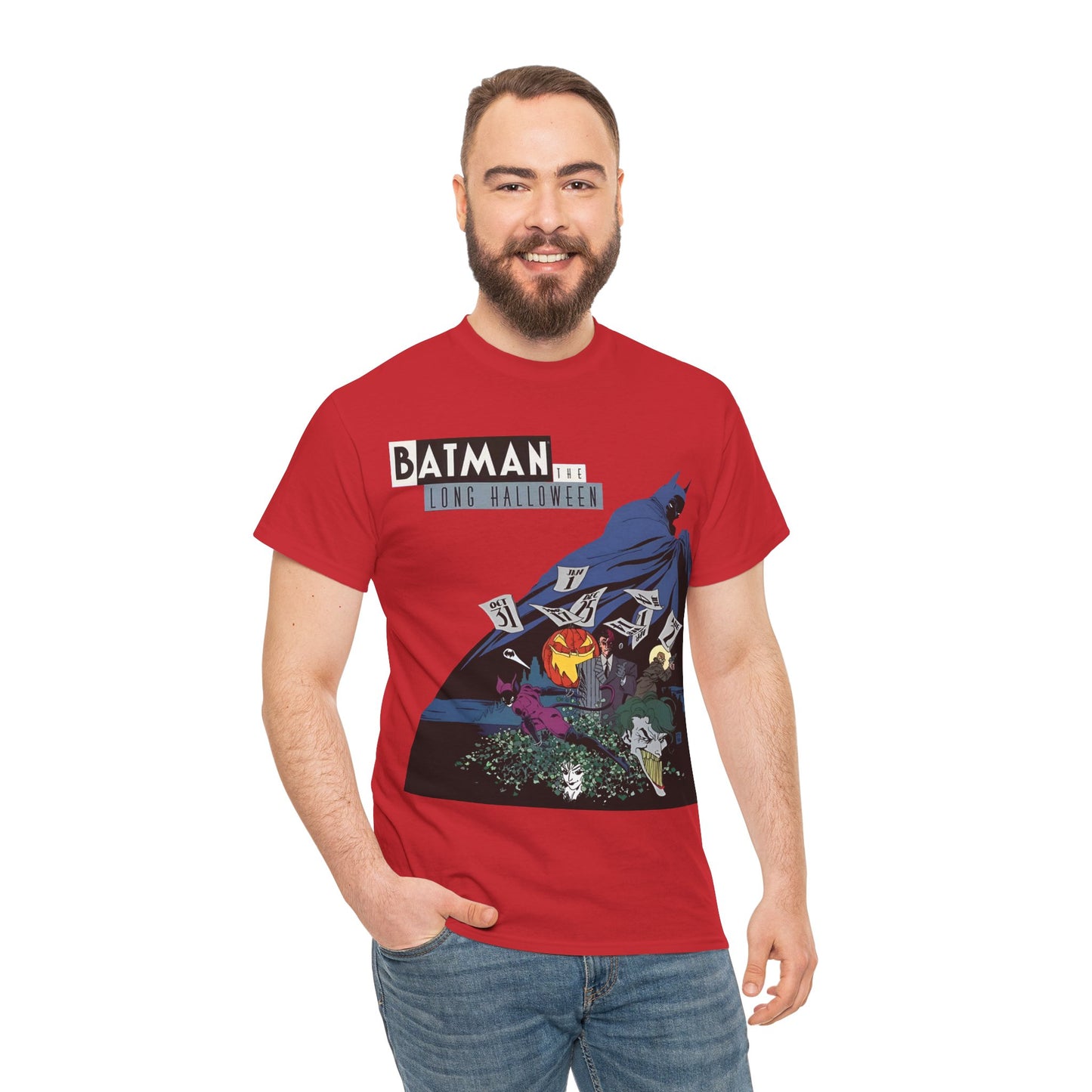 Batman The Long Halloween T-Shirt - Stunning Tim Sale Art - Joker, Catwoman, Two-Face, Poison Ivy, Commissioner Gordon - DC Comics - Classic Story