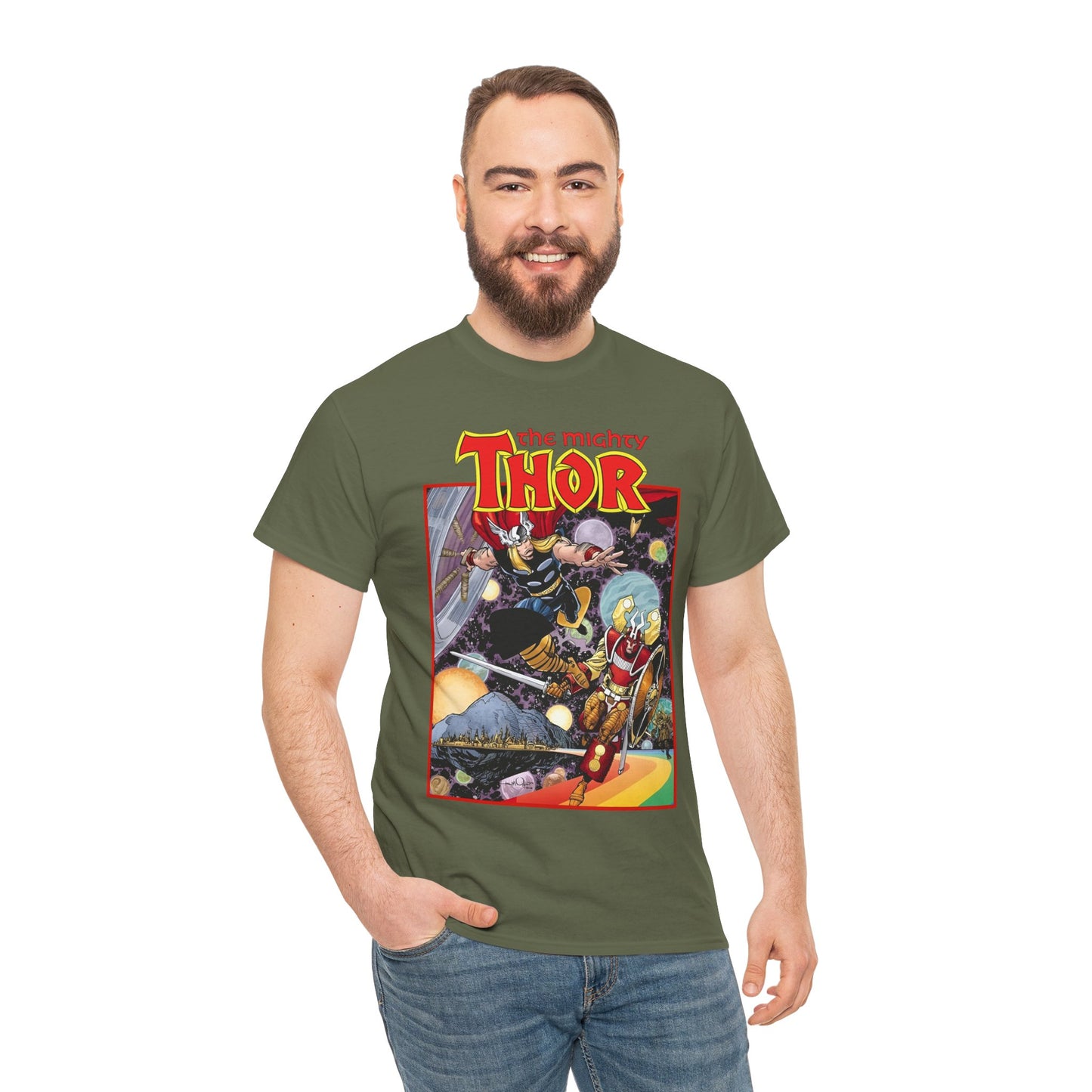 Mighty Thor T-Shirt - Walt Simonson Art - Asgard, Bifröst - God of Thunder - Marvel Comics