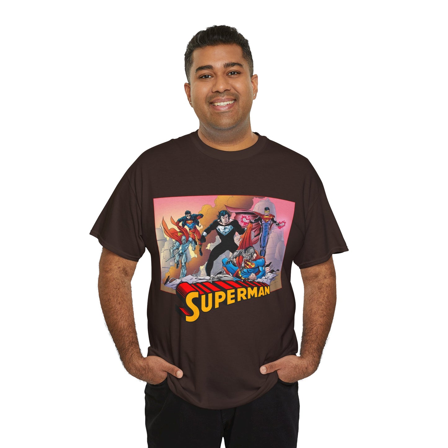 Superman T-Shirt - Tom Grummett Art - Death & Return - Steel, Cyborg, Eradicator - DC Comics