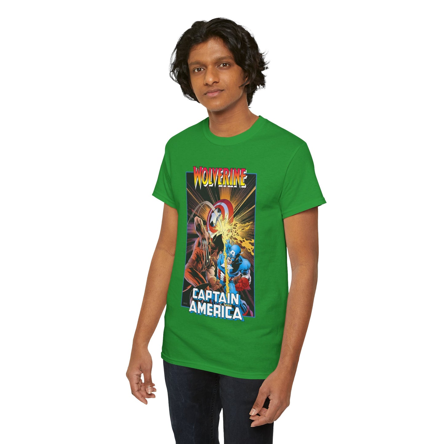 Wolverine Vs Captain America T-Shirt - Mike Zeck Classic Art - Marvel Comics