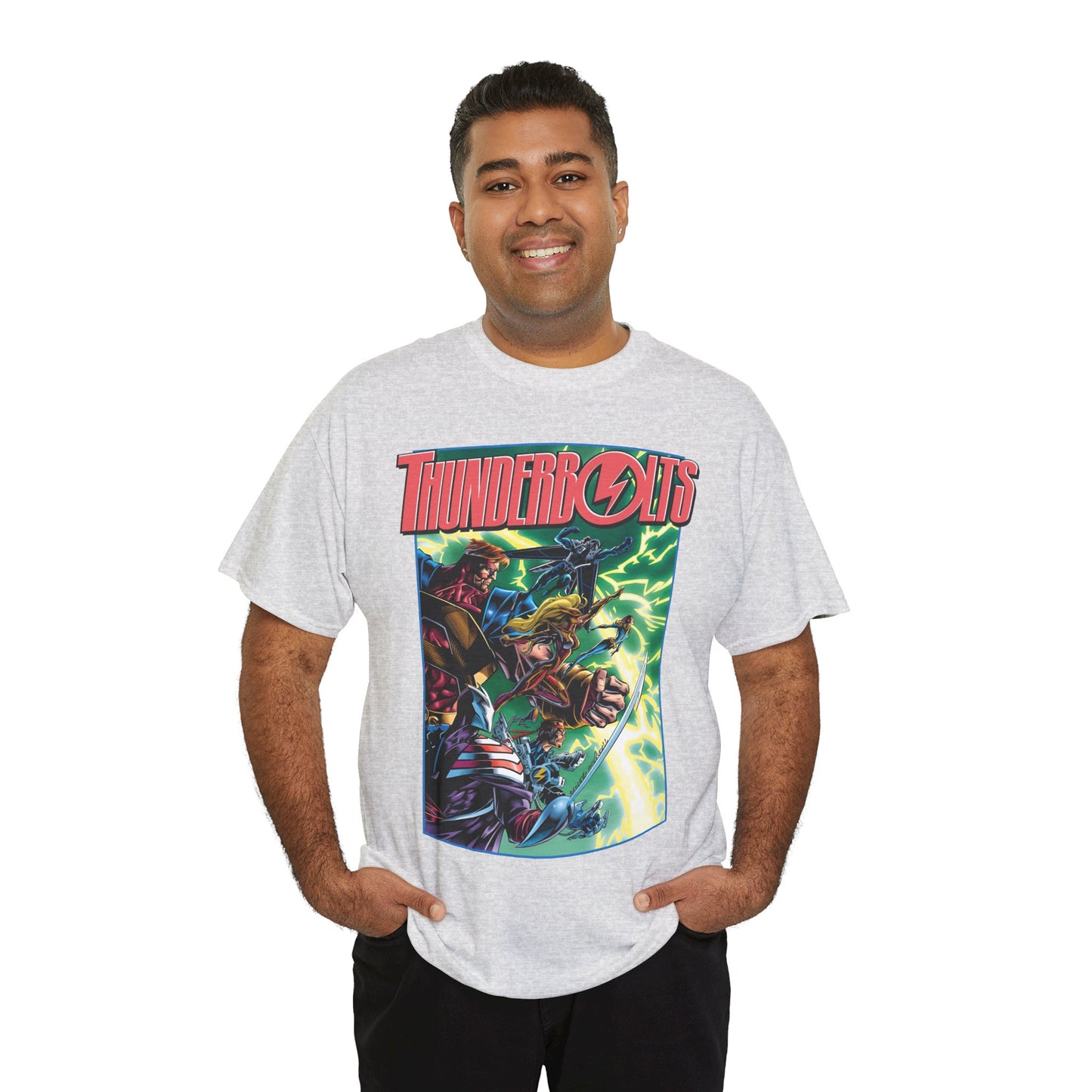 Thunderbolts T-Shirt - Amazing Mark Bagley Art - Citizen V, MACH-1, Atlas, Songbird, Fixer, Techno - Marvel Comics Characters - Avengers Connection