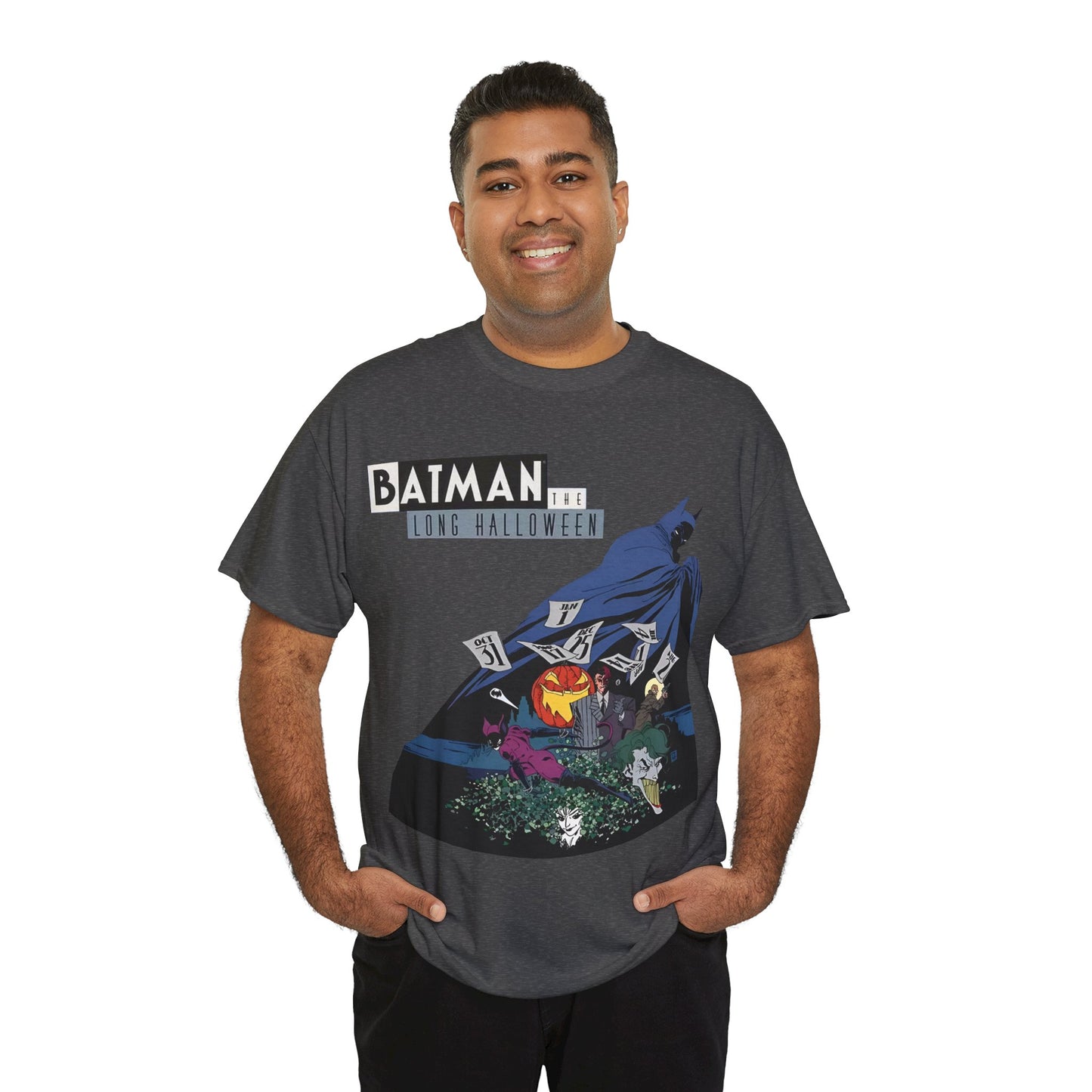 Batman The Long Halloween T-Shirt - Stunning Tim Sale Art - Joker, Catwoman, Two-Face, Poison Ivy, Commissioner Gordon - DC Comics - Classic Story