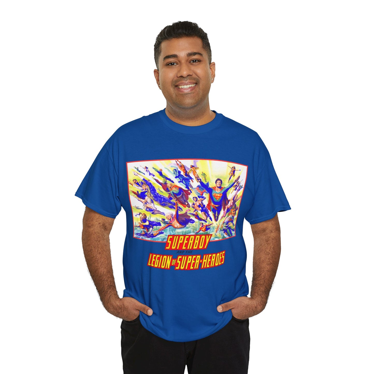 Superboy & Legion of Super-Heroes T-Shirt - Alex Ross Art - Saturn Girl, Brainiac 5, Lightning Lad, Shadow Lass, Dawnstar, Karate Kid - DC Comics