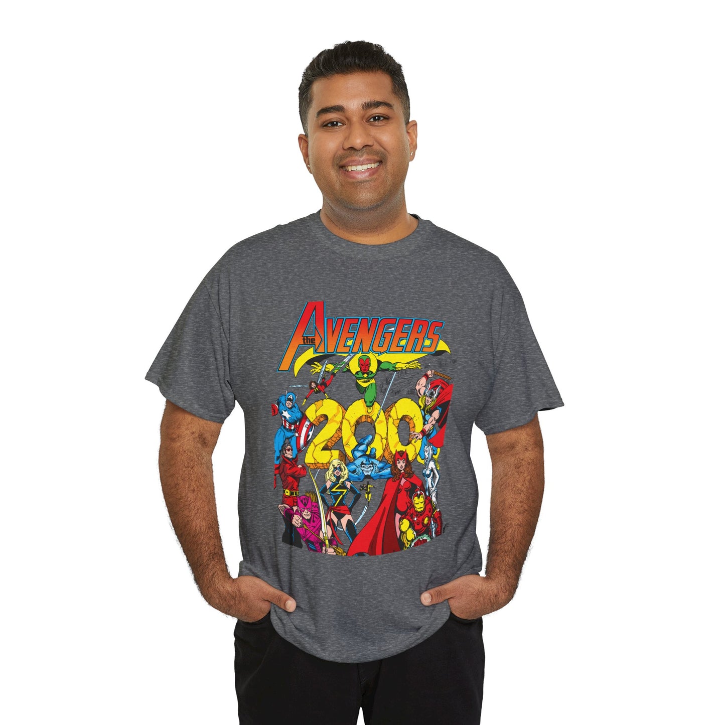 Avengers T-Shirt - George Perez Art - #200 Cover - Thor, Scarlet Witch, Iron Man, Vision, Hawkeye, Beast, Jocasta, Wasp, Captain America, Wonder Man