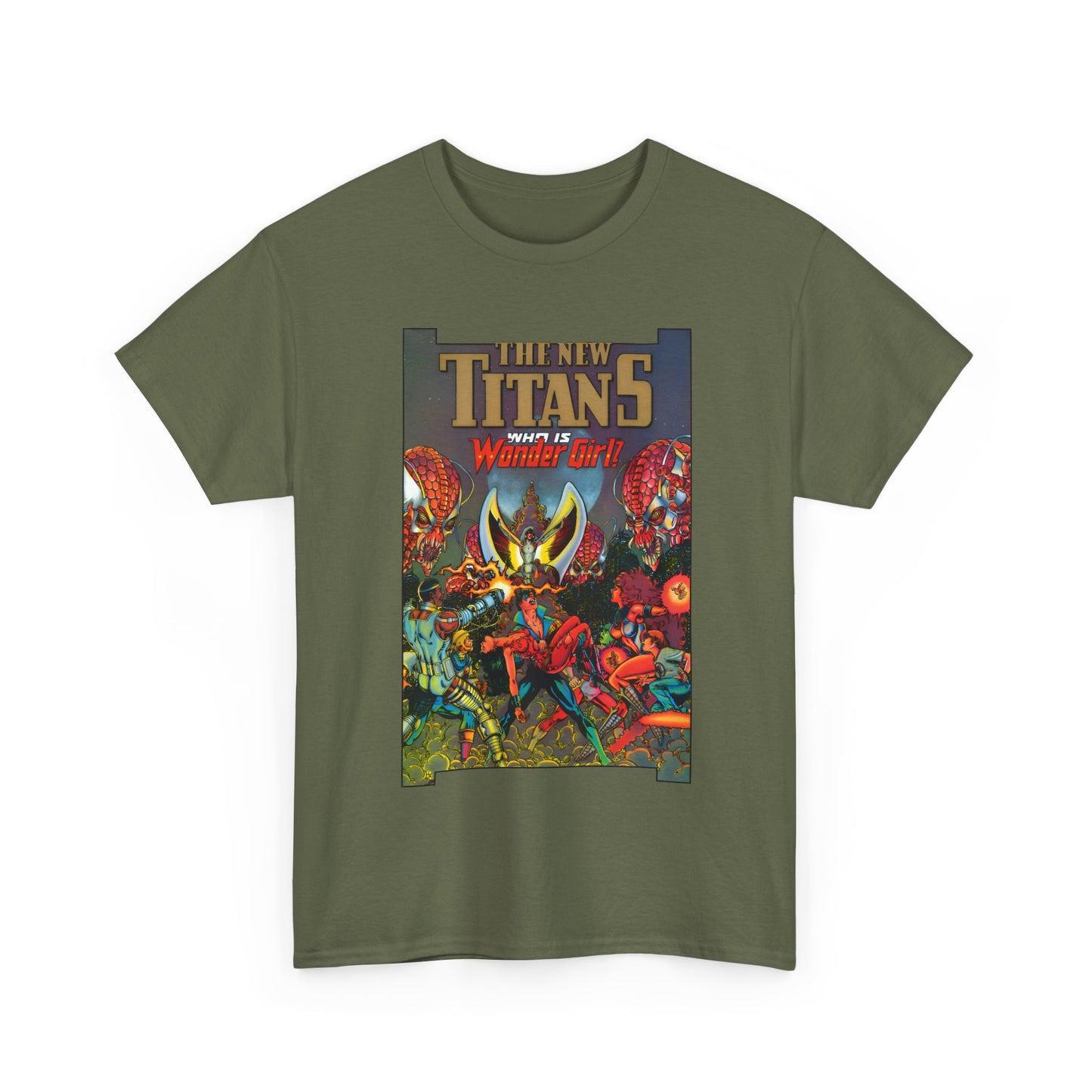 New Titans T-Shirt - George Perez Art - Who is Donna Troy? - Nightwing, Troia, Starfire, Cyborg, Jericho, Raven - DC Comics