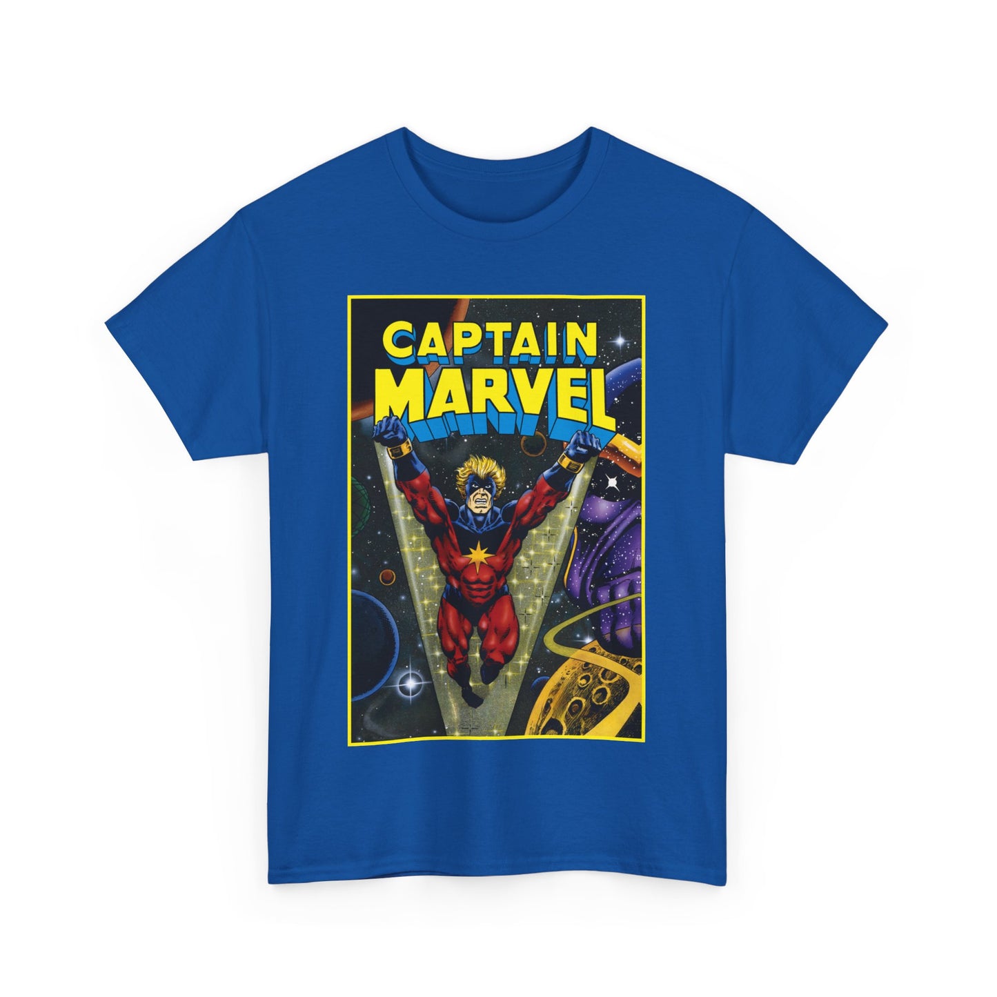 Captain Marvel T-Shirt - Mar-Vell - Thanos - Jim Starlin Art - 1970s Cosmic Superhero - Marvel Comics
