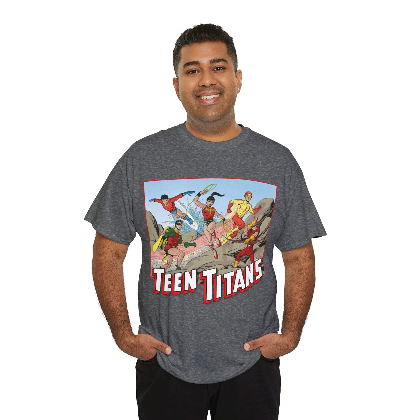 Teen Titans T-Shirt - Tom Grummett Art - Robin, Wonder Girl, Kid Flash, Speedy, Aqualad - DC Comics
