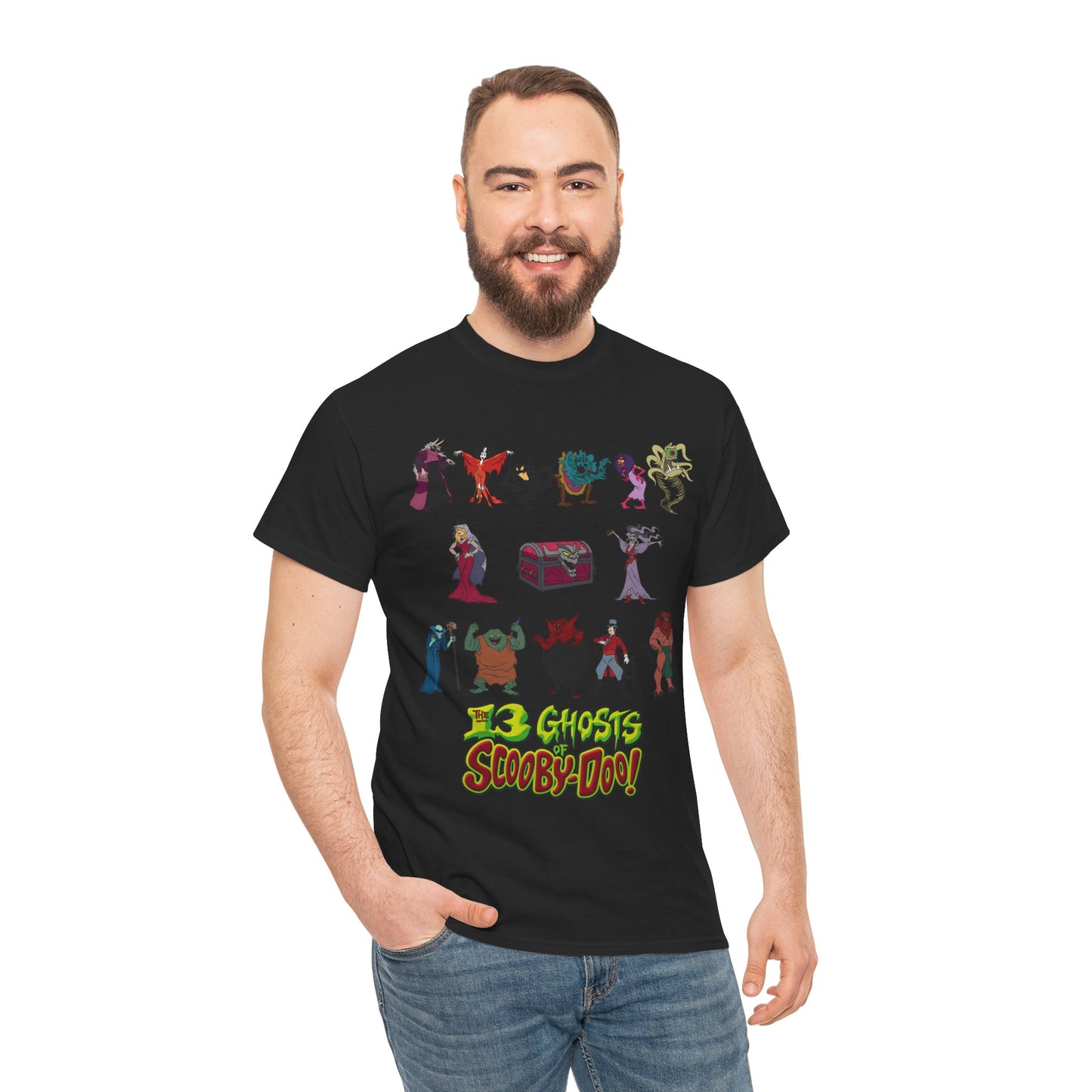 13 Ghosts of Scooby-Doo T-Shirt - Hanna-Barbera Saturday Morning Cartoon - Chest of Demons - Maldor, Queen Morbidia, Reflector Specter