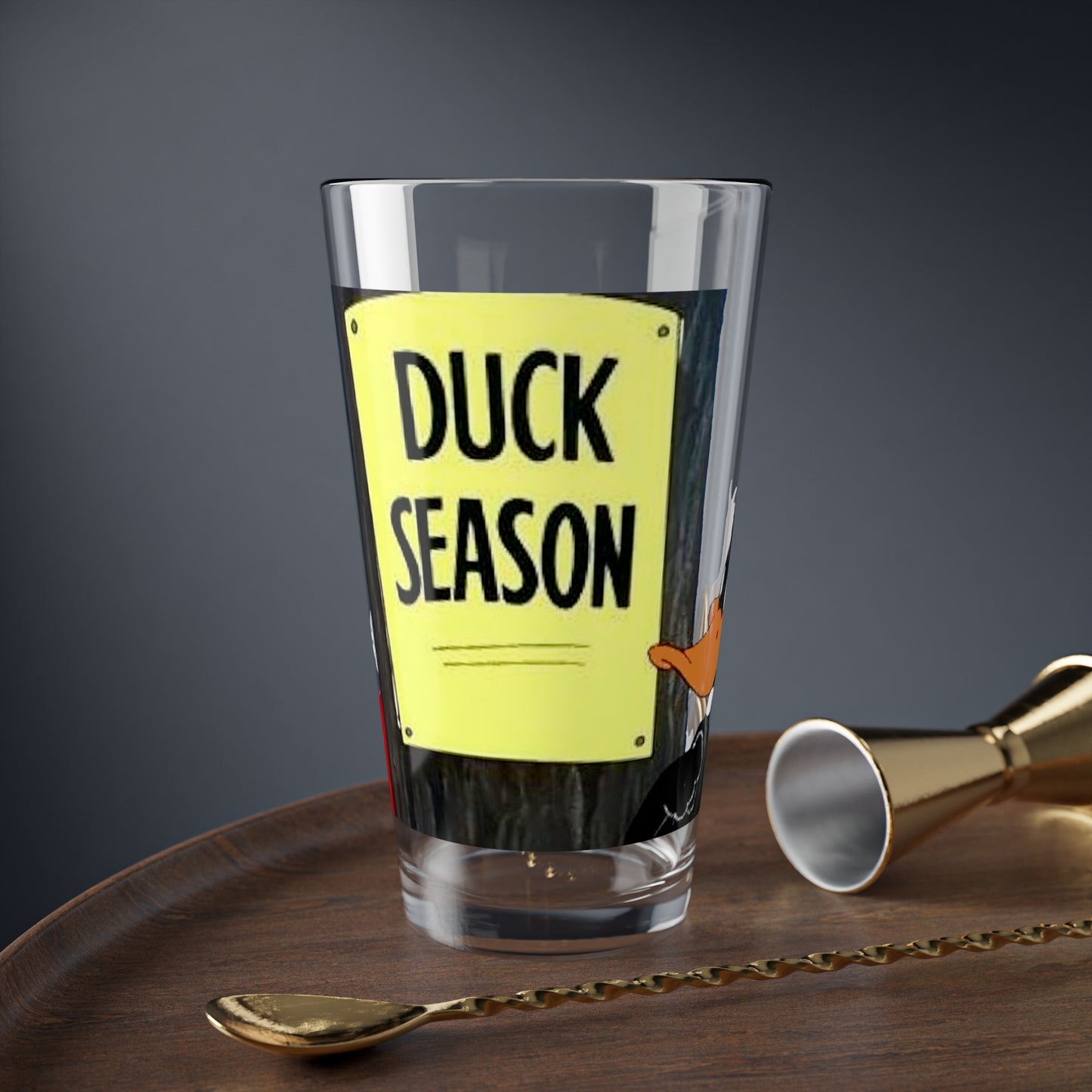 Bugs Bunny & Daffy Duck Pint Glass, 16oz - Rabbit/Duck Season - Looney Tunes