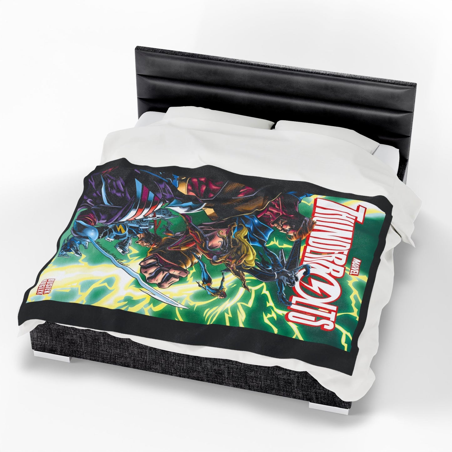 Thunderbolts Velveteen Plush Blanket 60x80" - Citizen V, MACH-1, Techno, Atlas, Songbird - Mark Bagley Art - Avengers Link - Marvel Comics