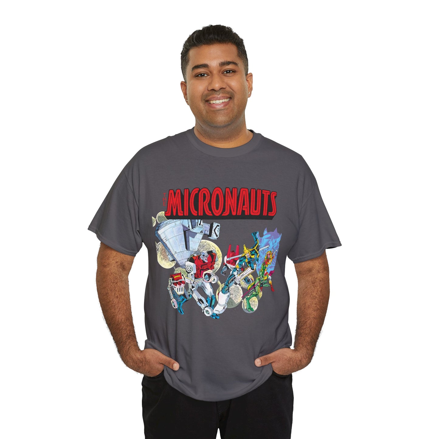 Micronauts T-Shirt - Jackson Guice Art - Arcturus Rann, Biotron, Marionette, Acroyear, Bug - Marvel Comics