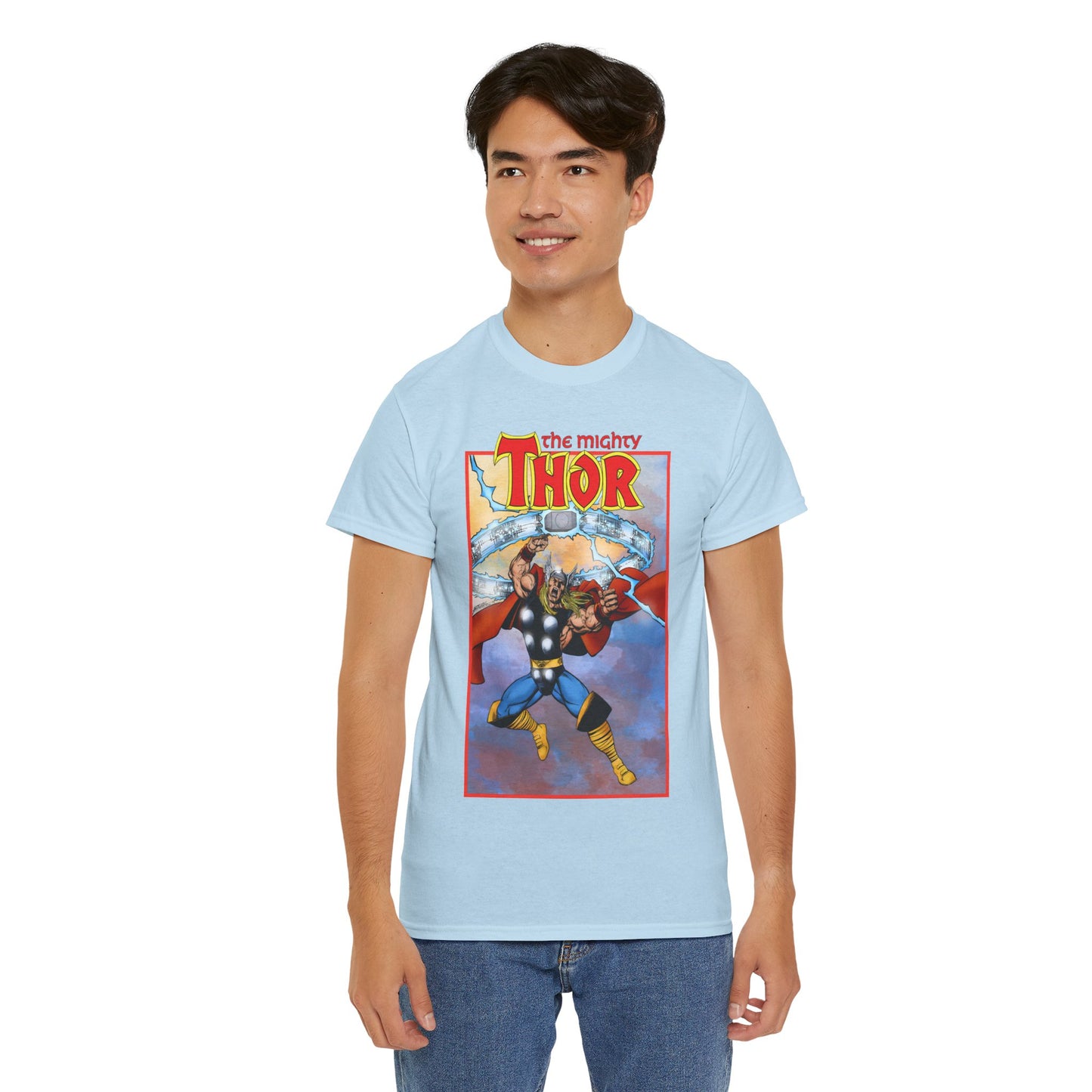 The Mighty Thor T-Shirt - George Perez Art - Mjolnir - Avengers Member - God of Thunder - Asgard Warrior - Marvel Comics