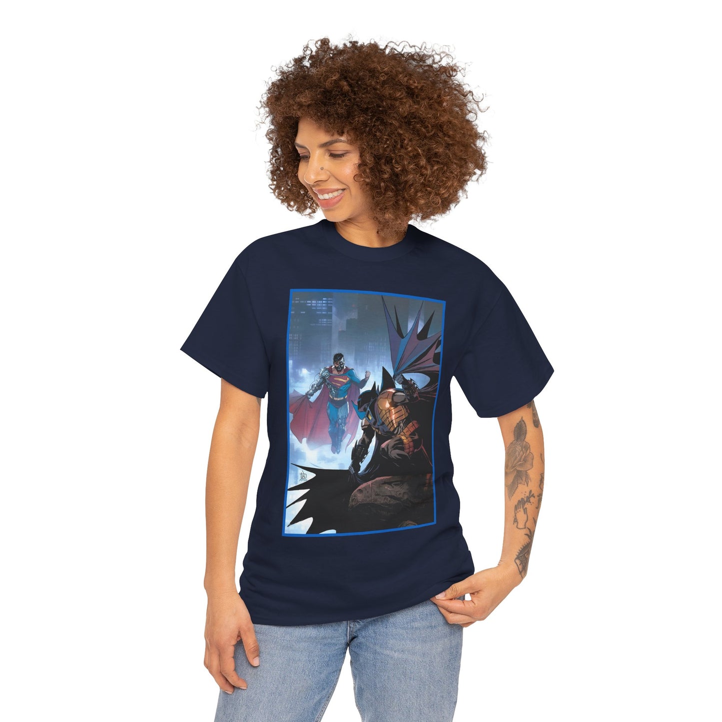 Cyborg Superman Vs Azrael Batman T-Shirt - Lee Weeks Art - Reign of the Superman, Knightfall - World's Finest Variant Cover Art - DC Comics