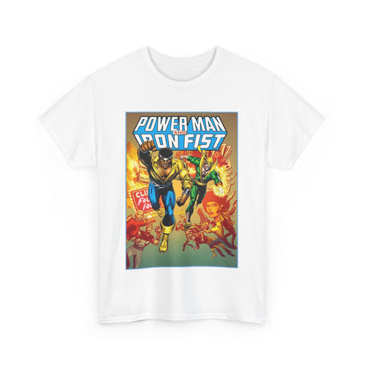 Power Man & Iron Fist T-Shirt - Luke Cage & Danny Rand - Popular Marvel Comics 1970s Series - Heroes for Hire - Great Retro Art